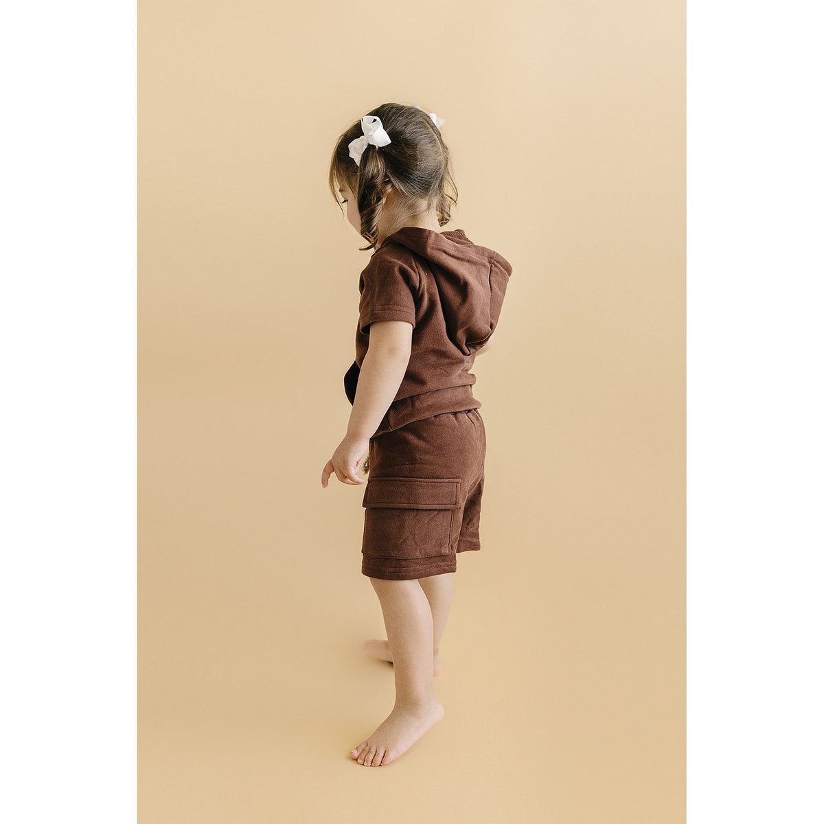 Terry Cargo Shorts Set | Chocolate