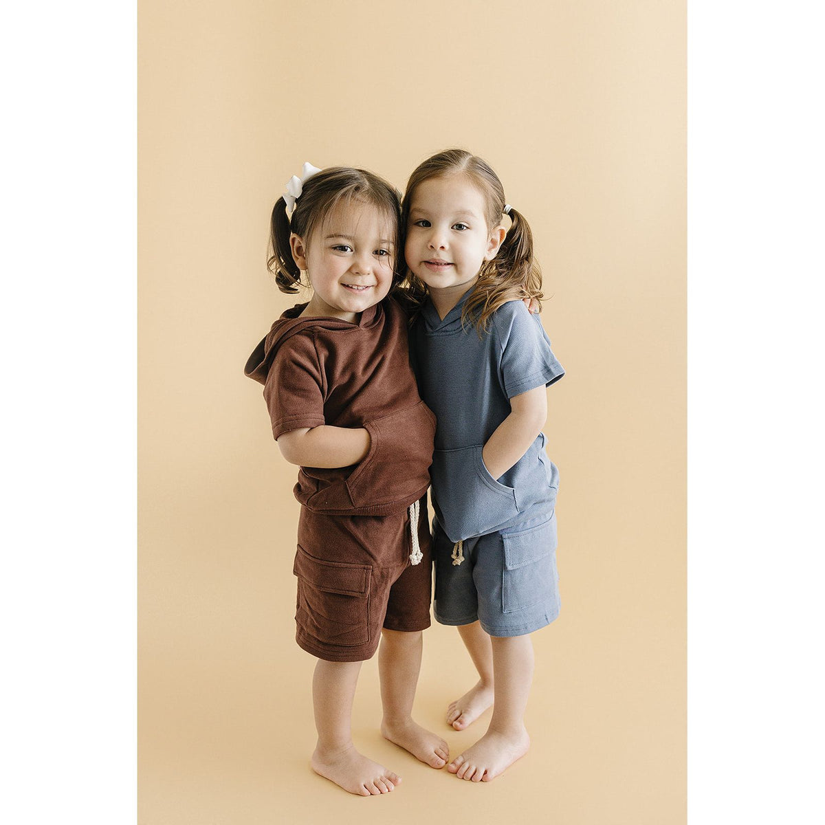 Terry Cargo Shorts Set | Chocolate