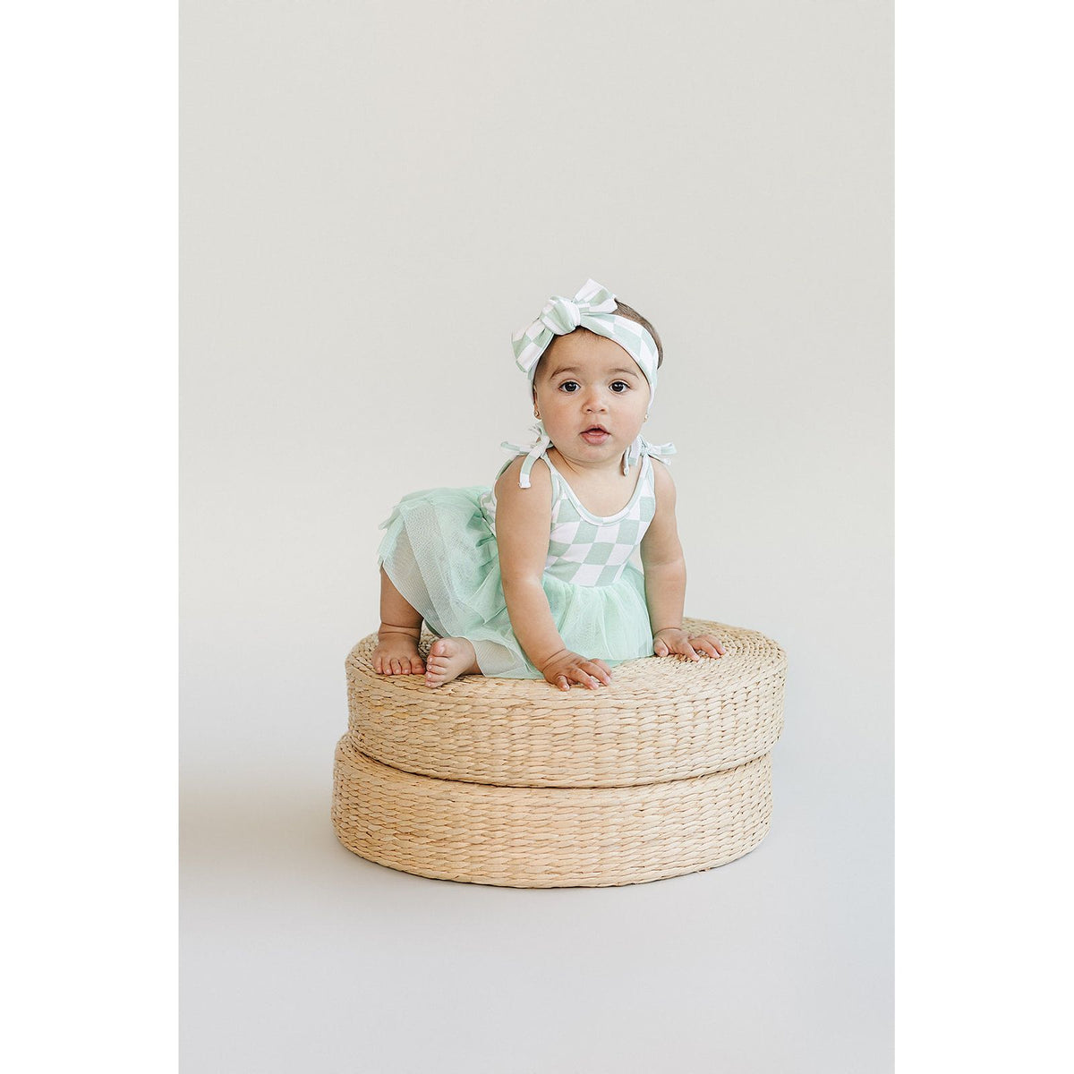 Checkered Headband | Mint
