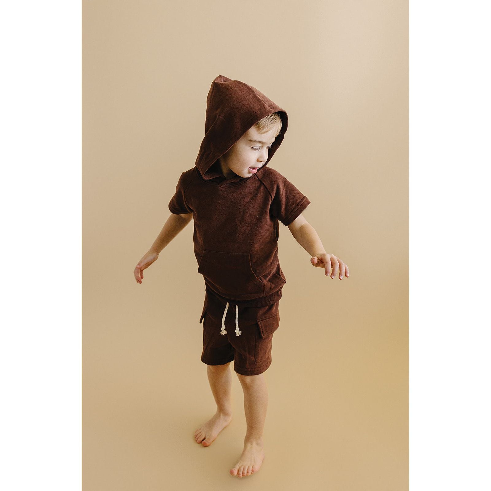 Terry Cargo Shorts Set | Chocolate