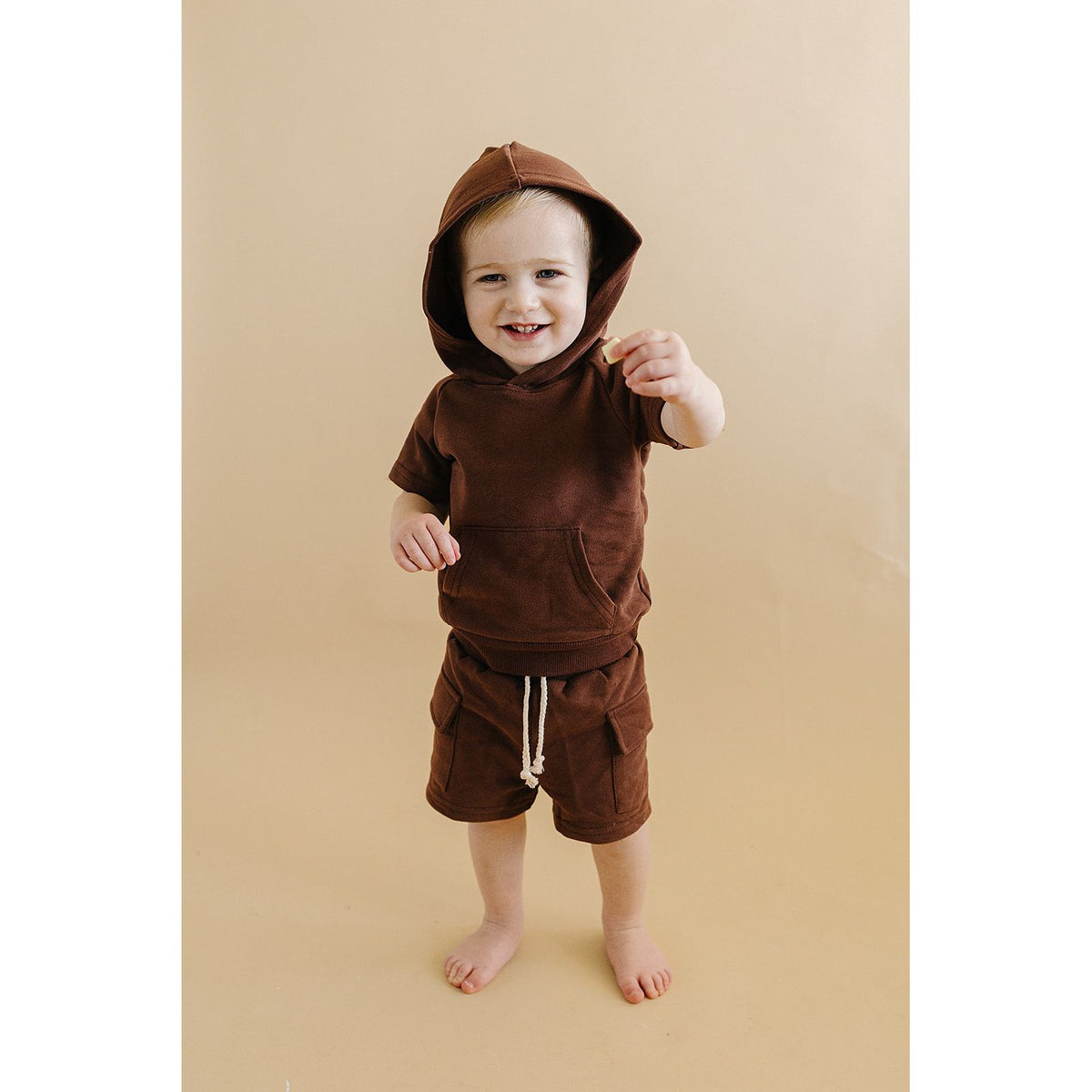 Terry Cargo Shorts Set | Chocolate