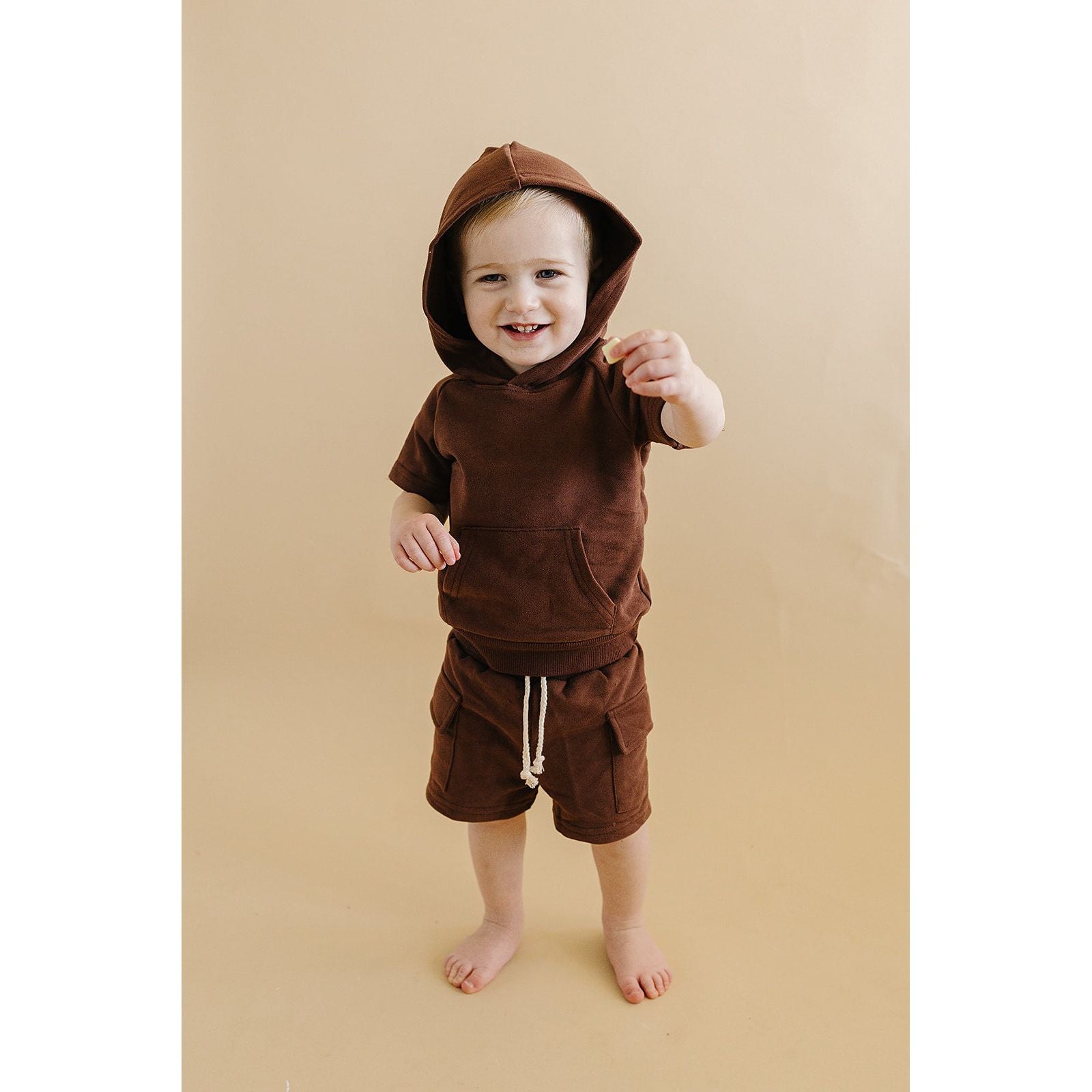Terry Cargo Shorts Set | Chocolate