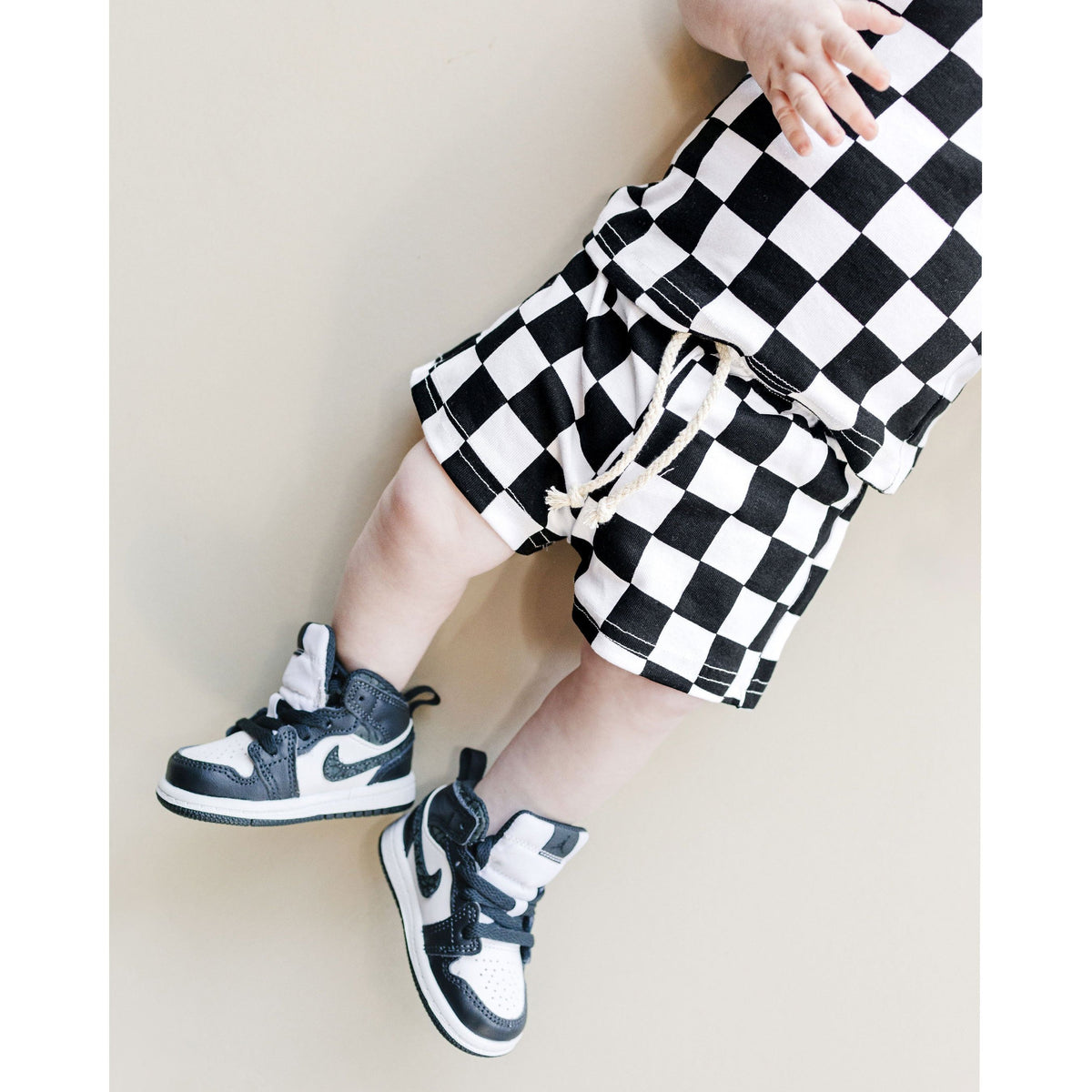 Checkered Shorts Set | Black