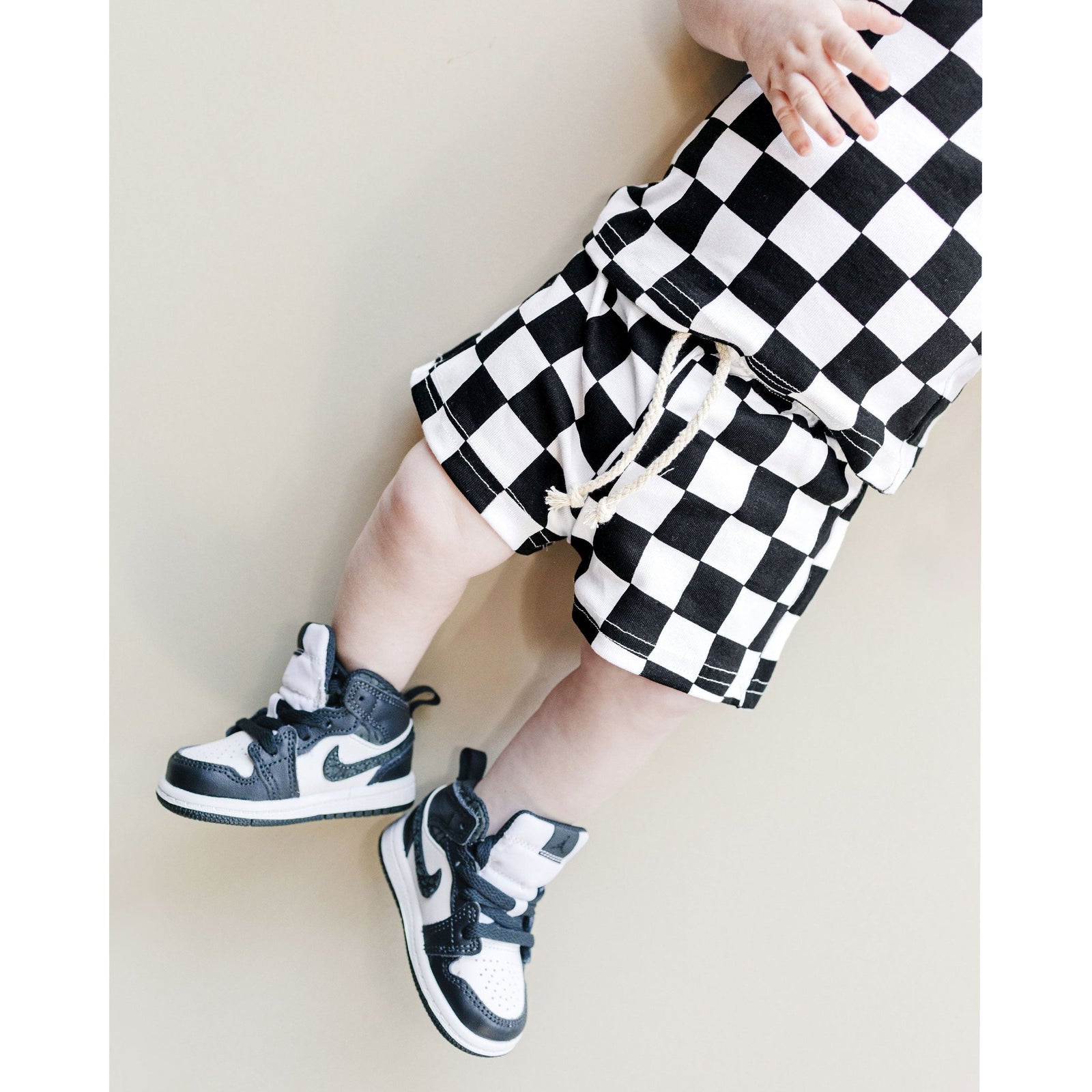 Checkered Shorts Set | Black