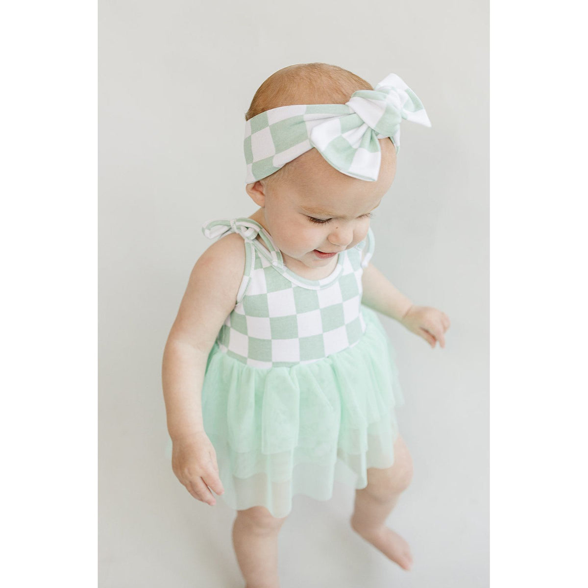 Checkered Headband | Mint