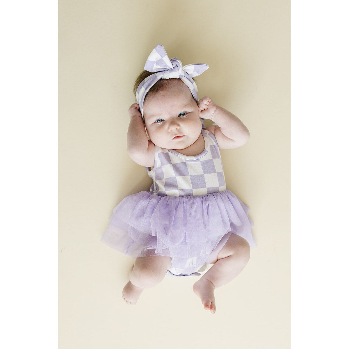 Checkered Headband | Lavender