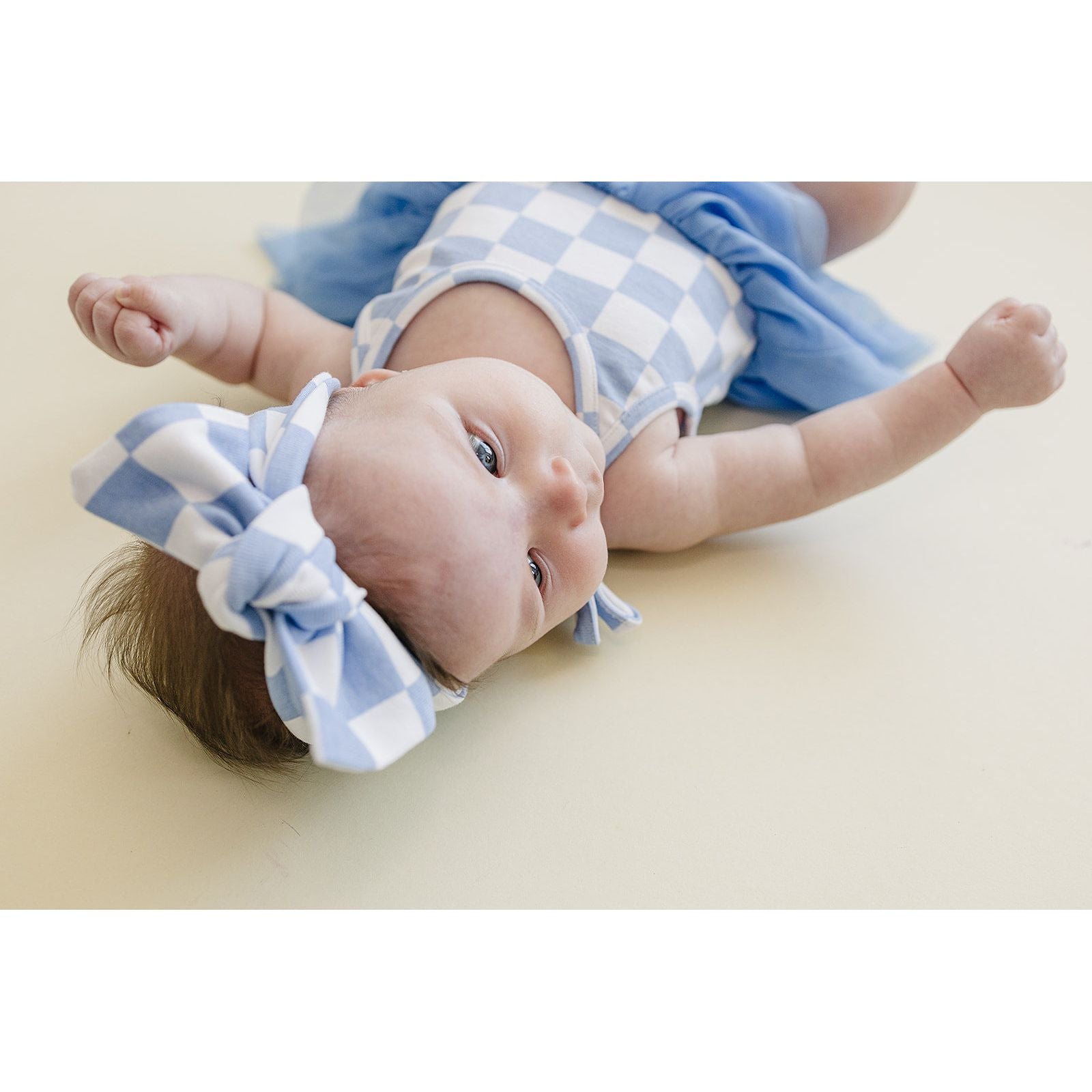 Checkered Headband | Blue