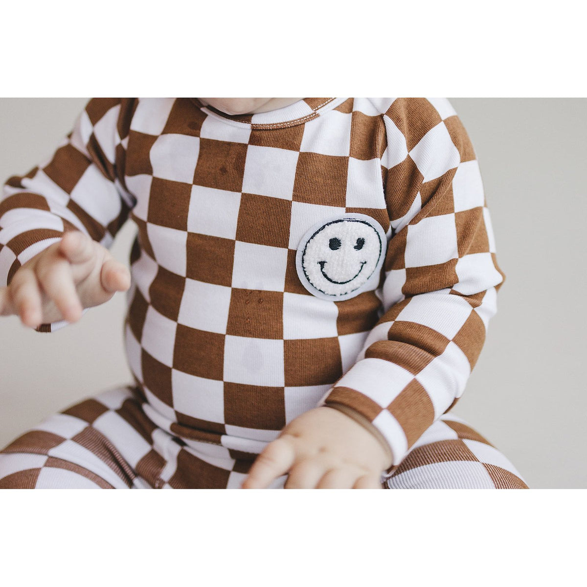 Checkered Smiley Lounge Set | Copper