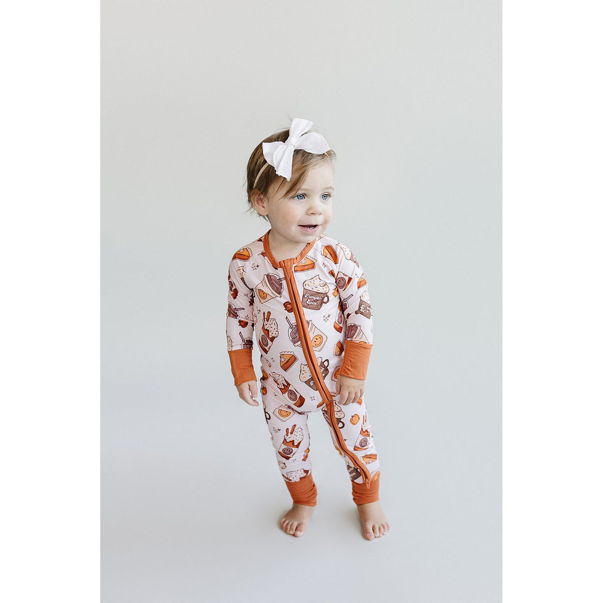 Bamboo Zip Romper | Pumpkin Spice