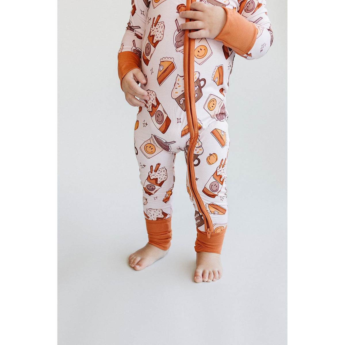 Bamboo Zip Romper | Pumpkin Spice