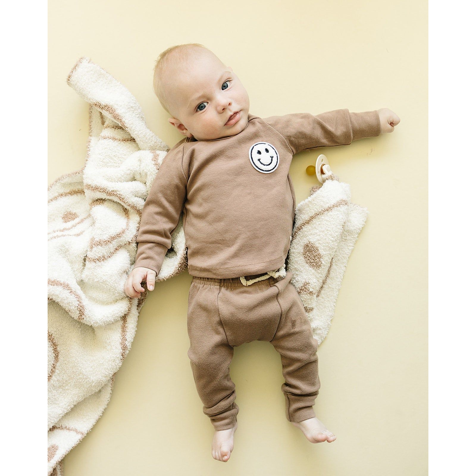 Smiley Plush Lovey | Latte