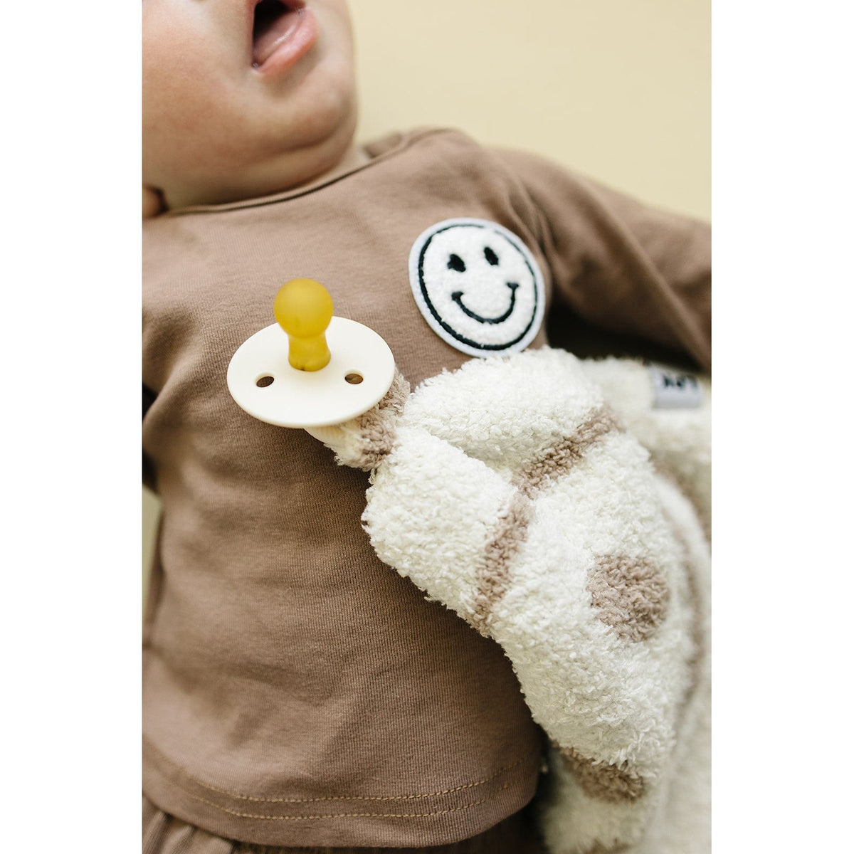 Smiley Plush Lovey | Latte