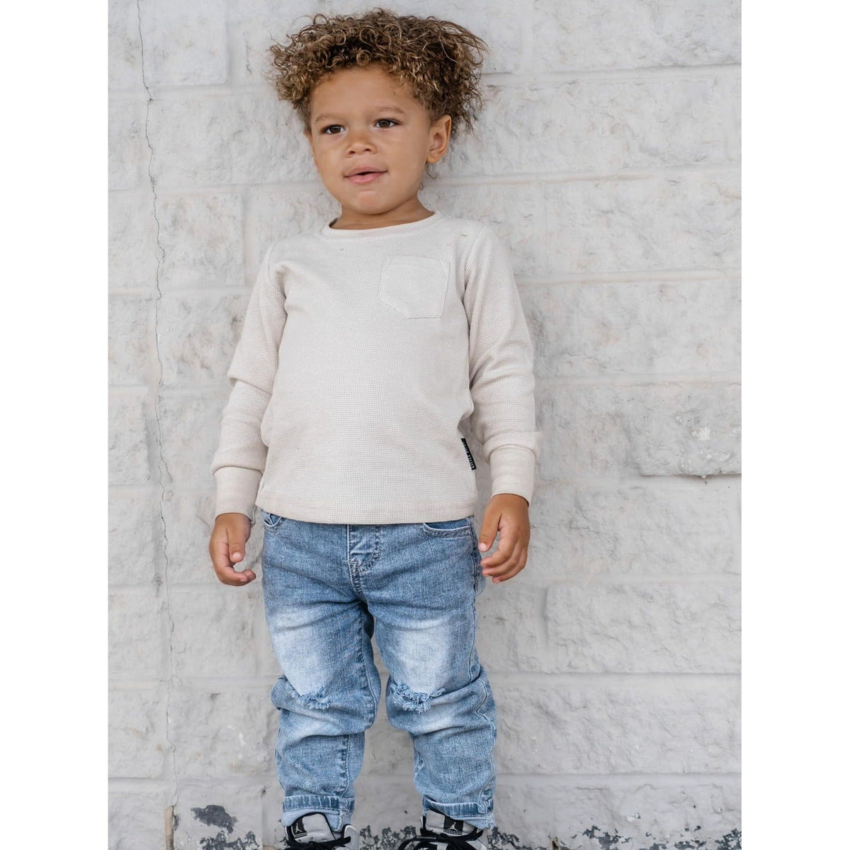 Relaxed Fit Distressed Denim