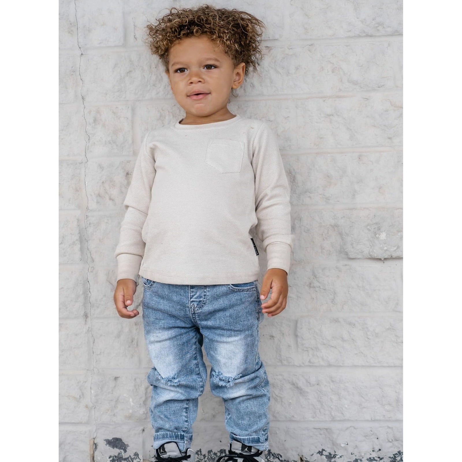 Relaxed Fit Distressed Denim