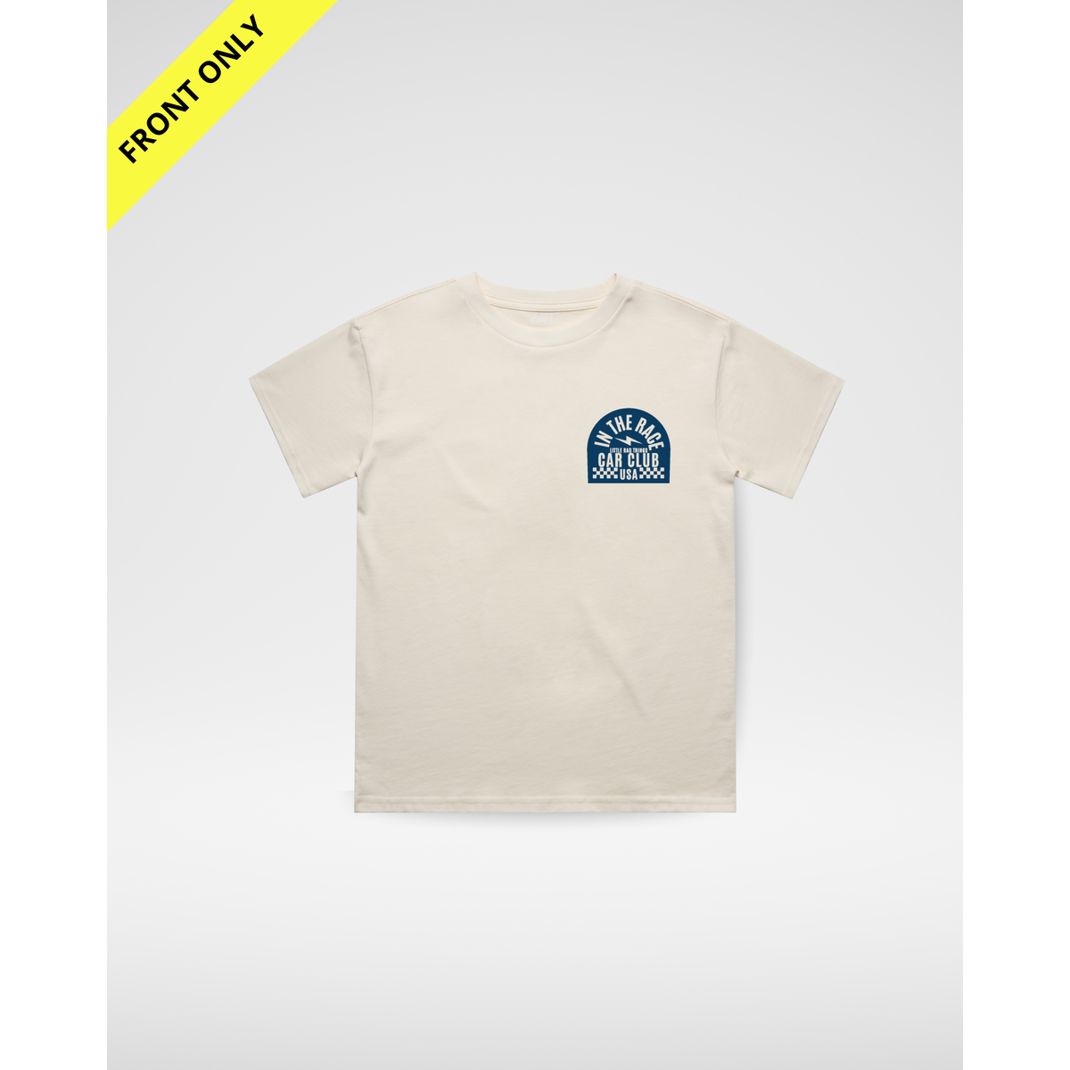 CAR CLUB USA TEE - CREAM (FRONT ONLY)
