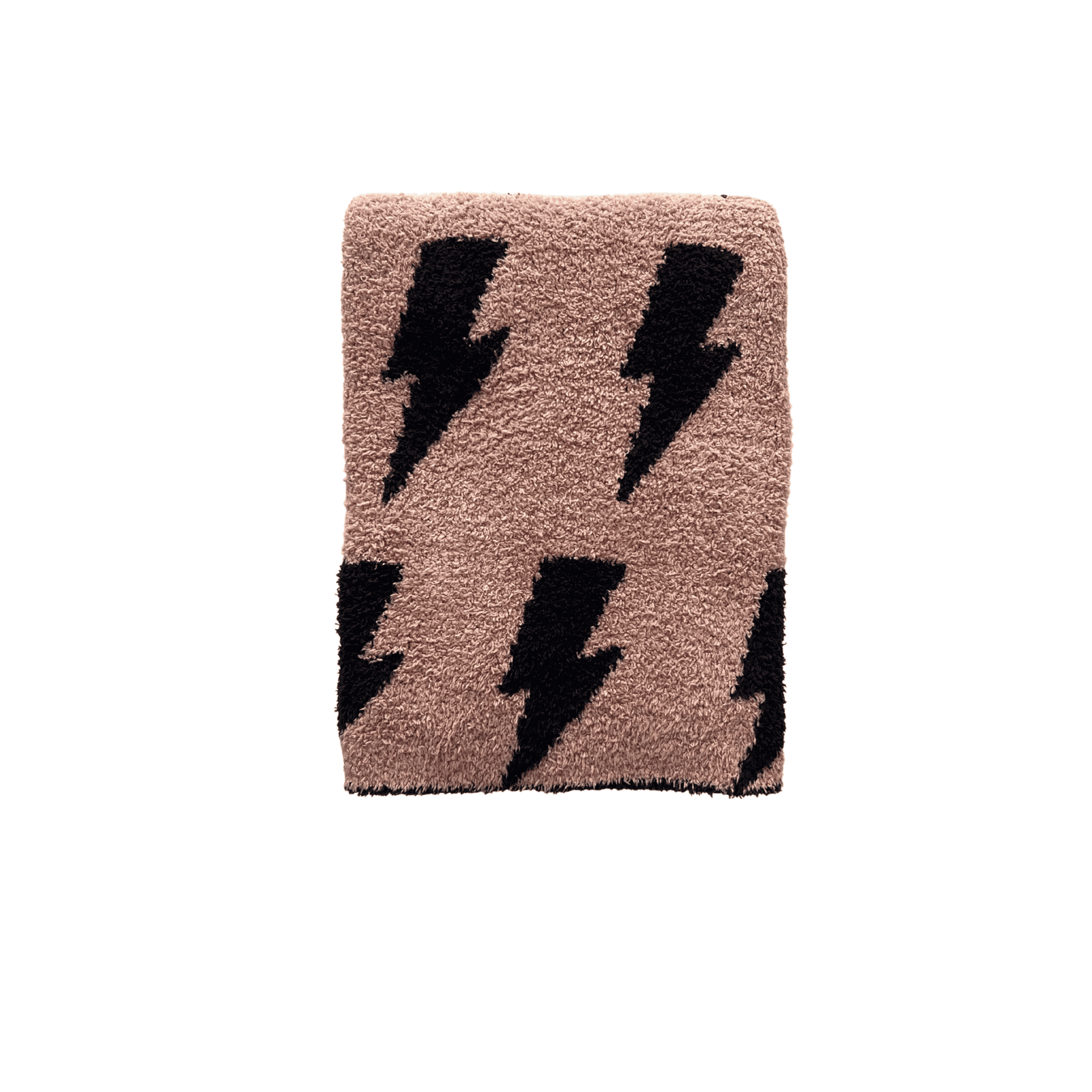 Lightning Bolt Fuzzy Blanket | Mocha