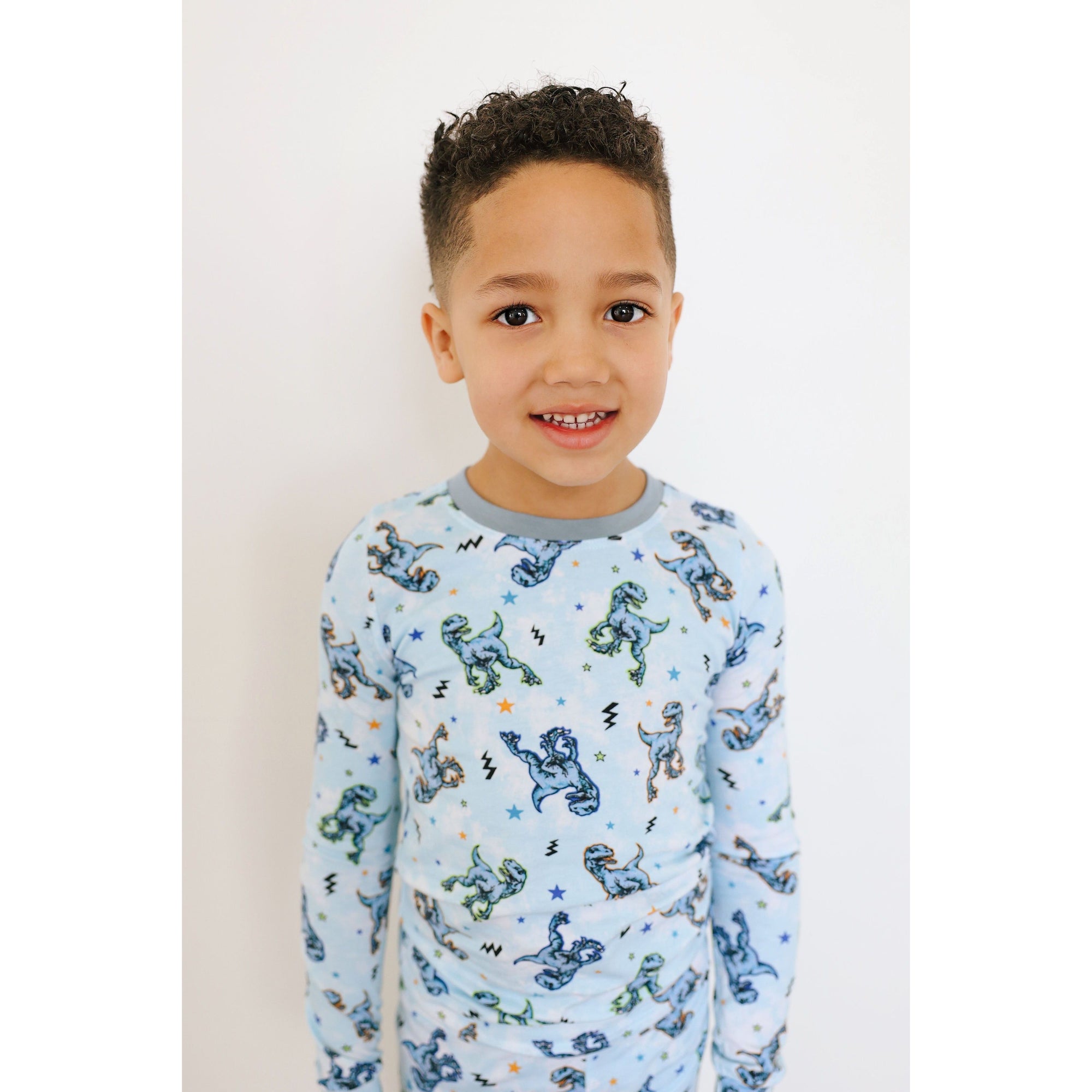 long sleeve pajama set | dino star