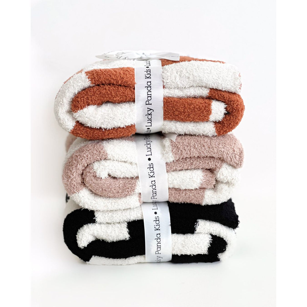Checkered Plush Blanket | Copper