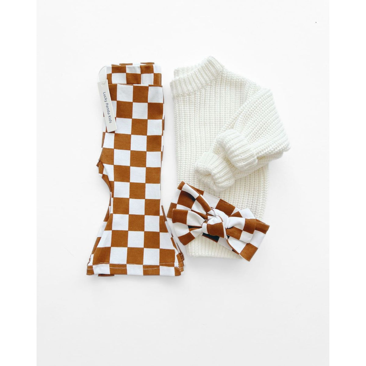Checkered Flare Pants | Copper