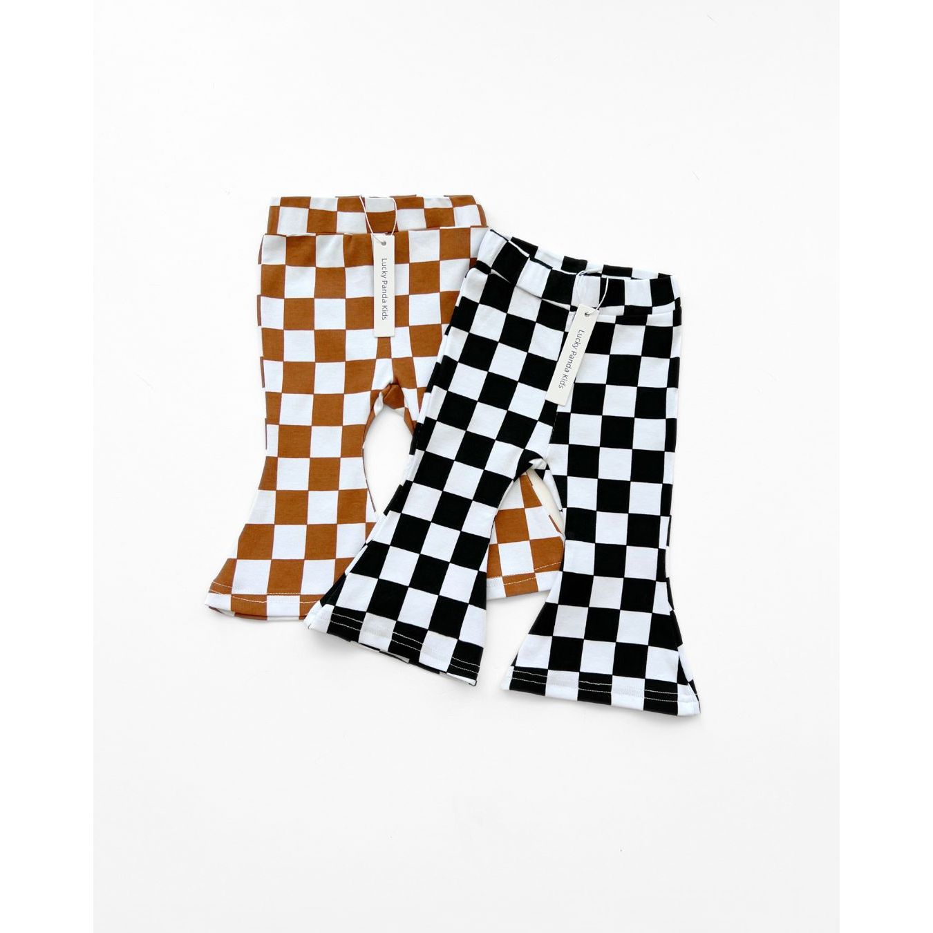 Checkered Flare Pants | Copper