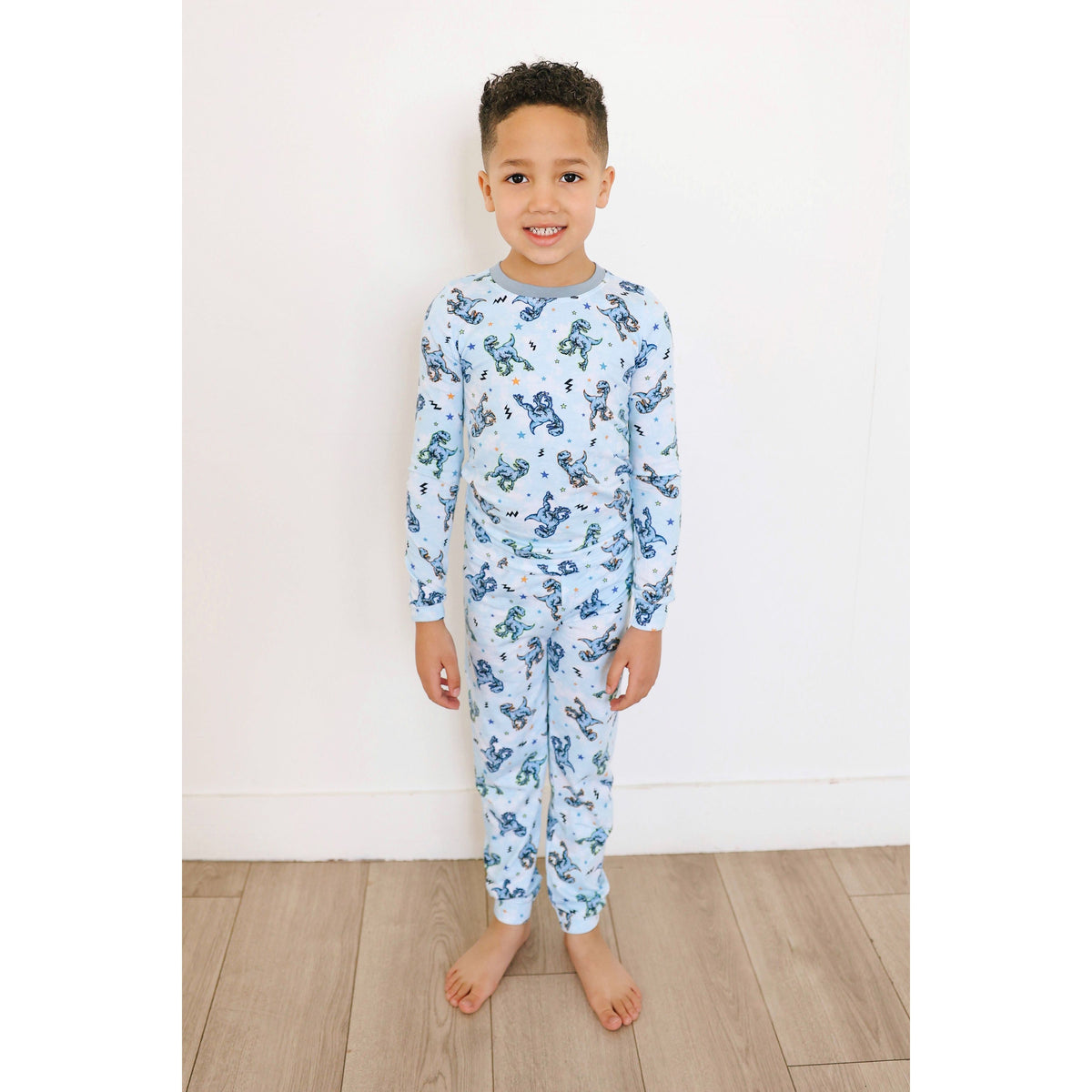 long sleeve pajama set | dino star
