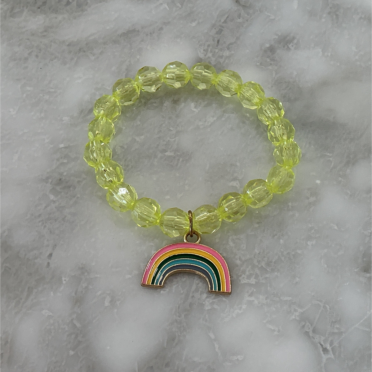 rainbow charm bracelet - yellow