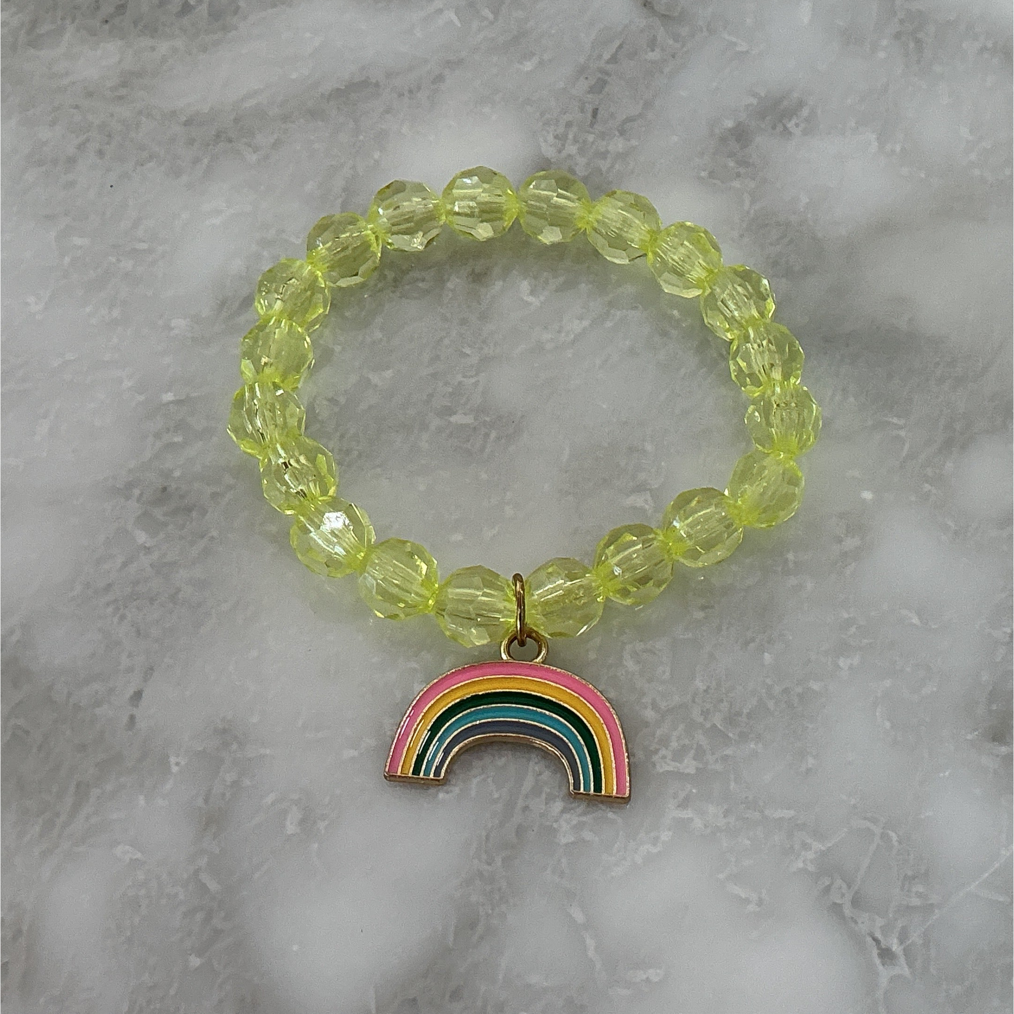 rainbow charm bracelet - yellow
