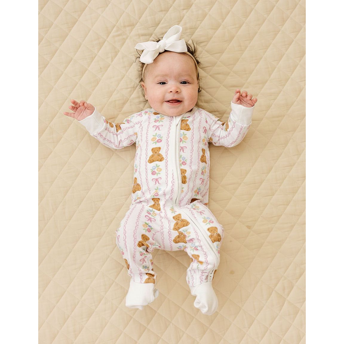 Bamboo Zip Romper | Honey Bear