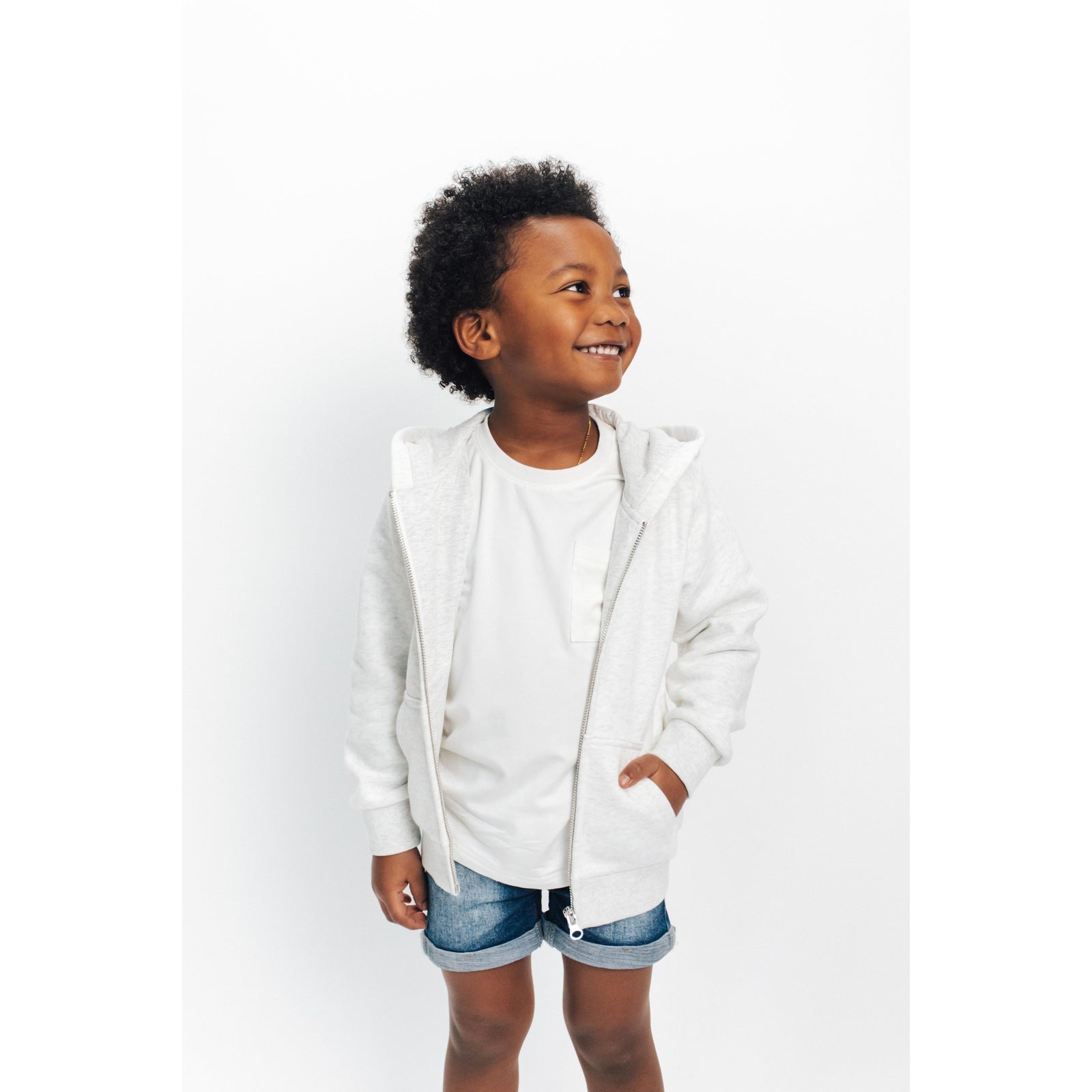 Classic Zip Hoodie - Light Heather Grey