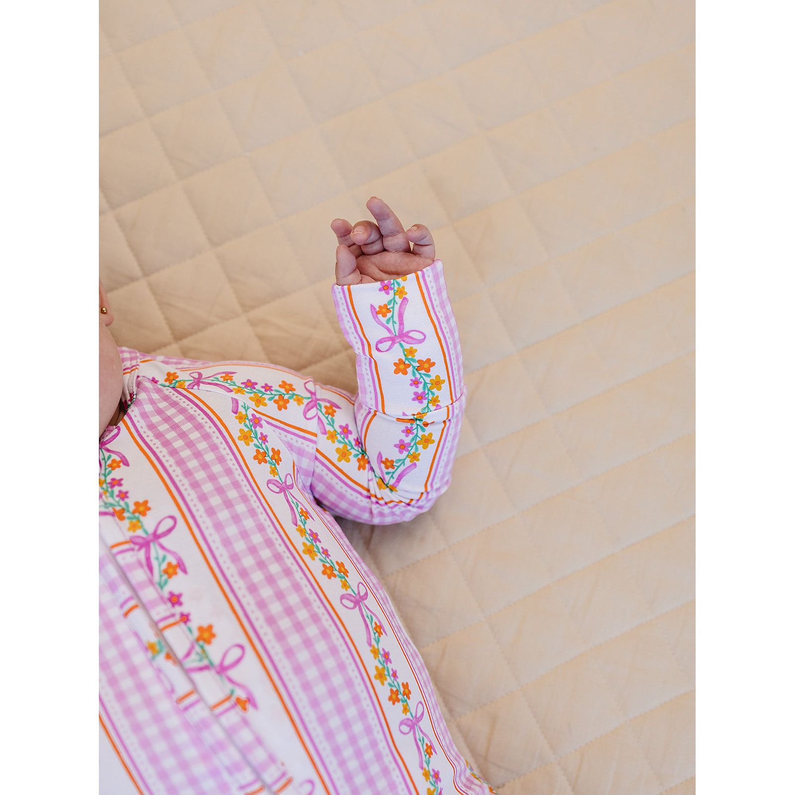 Bamboo Zip Romper | Gingham & Flowers