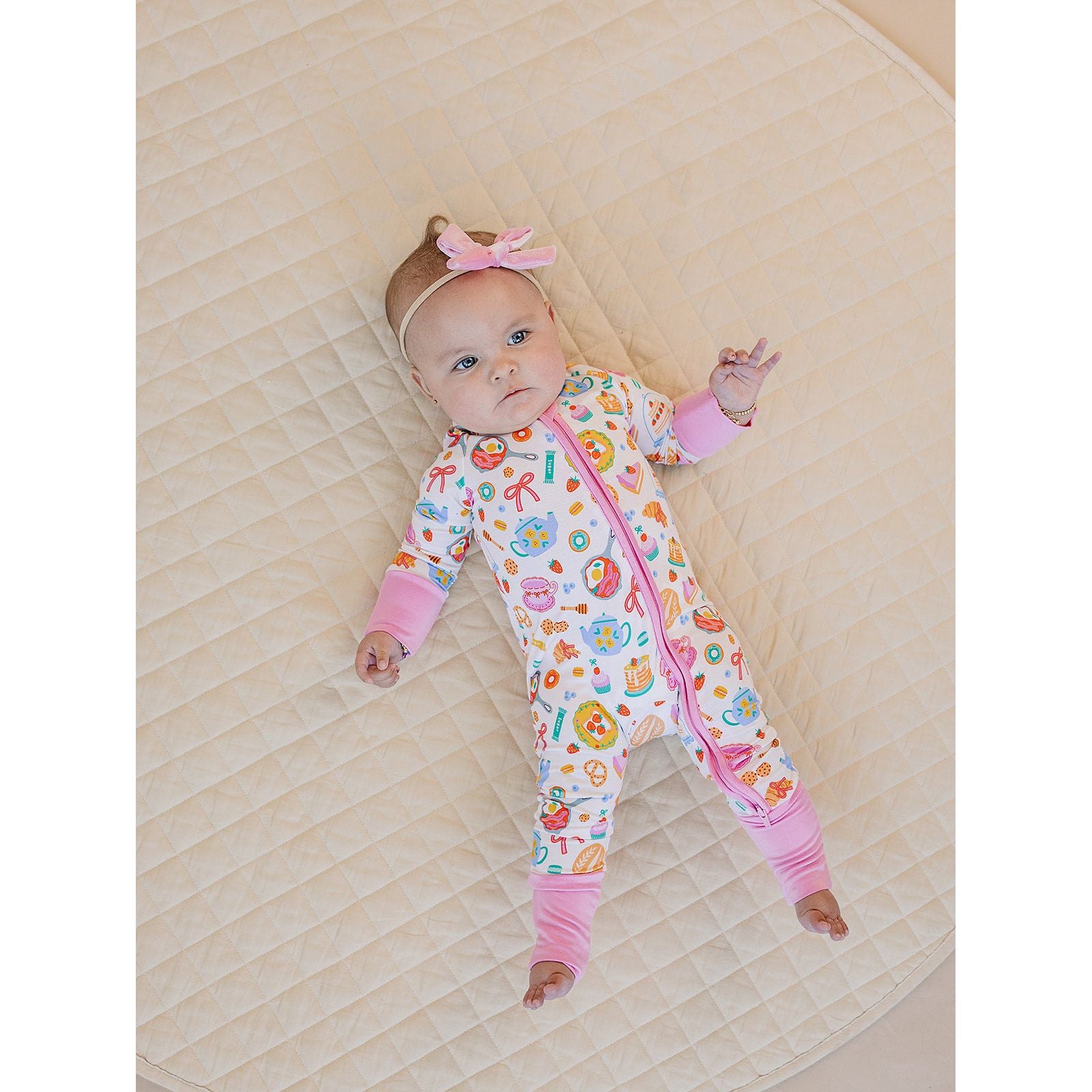 Bamboo Zip Romper | Breakfast Whimsy