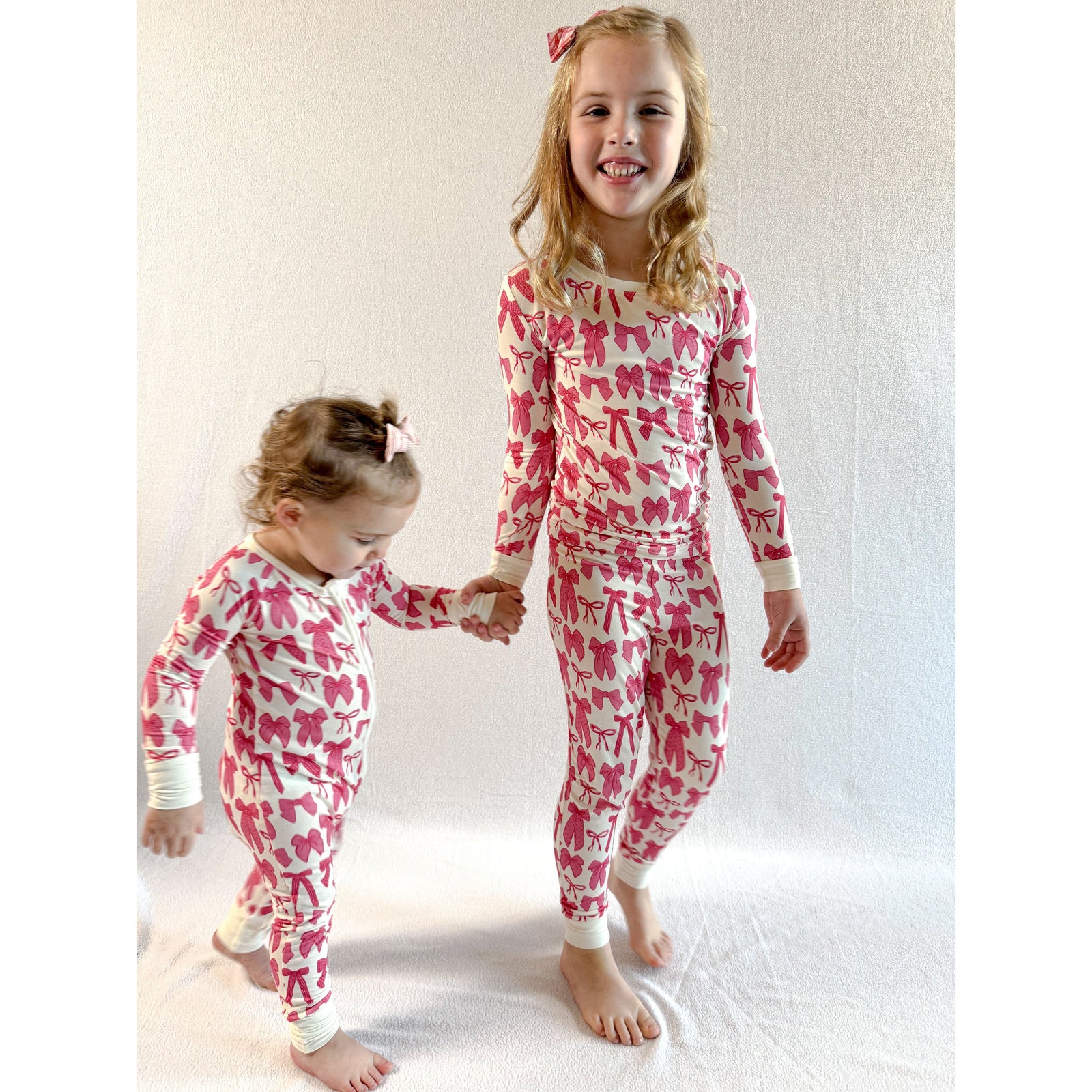 Hot Pink Bow | Two-Piece Pajama Set