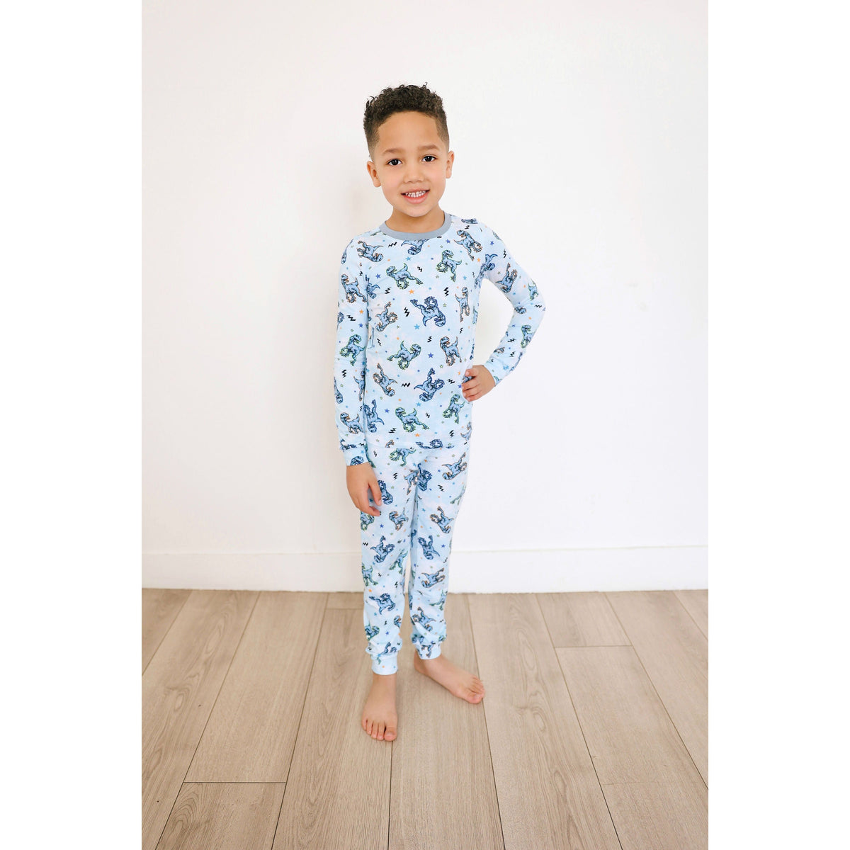long sleeve pajama set | dino star