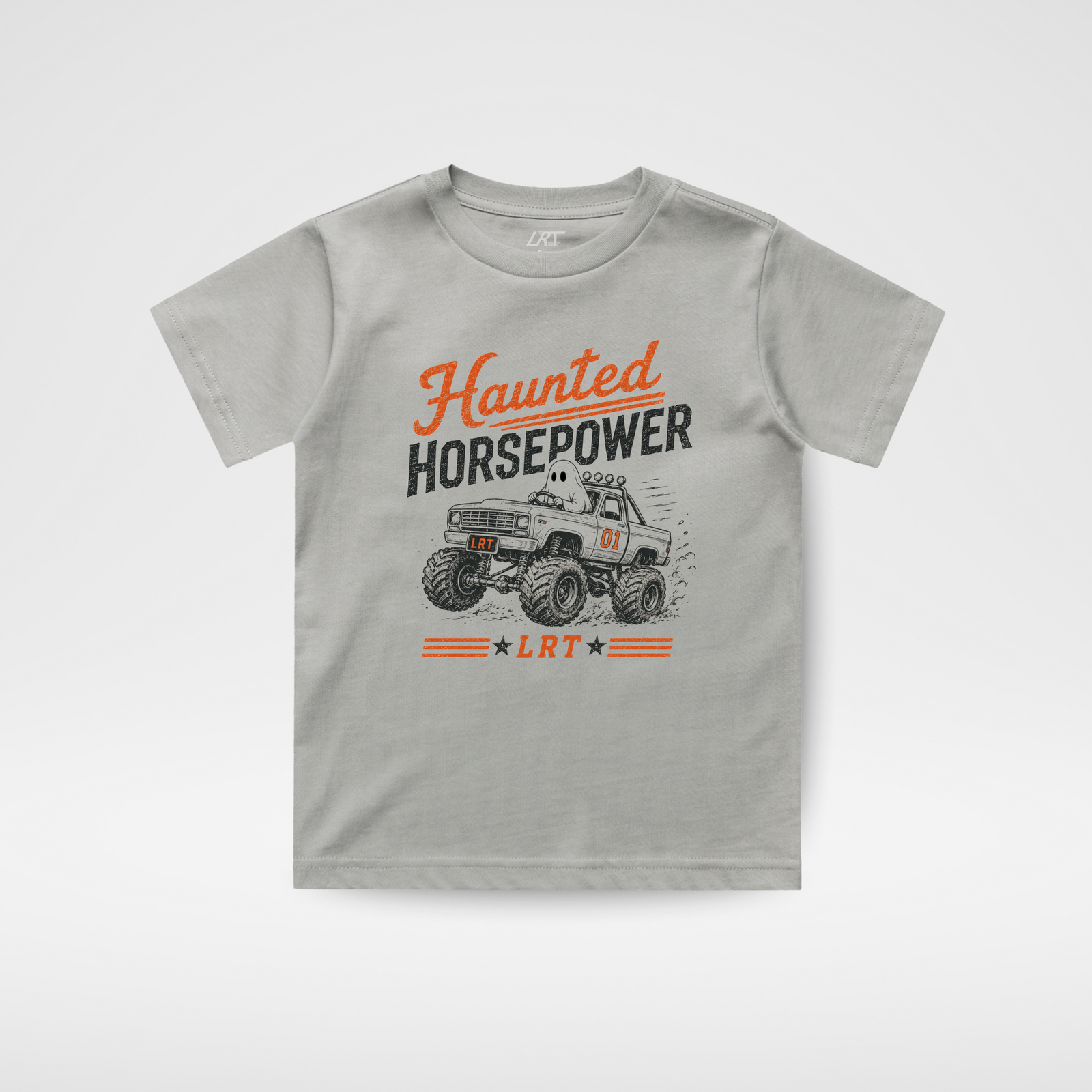 HAUNTED HORSEPOWER HALLOWEEN TEE - ASH