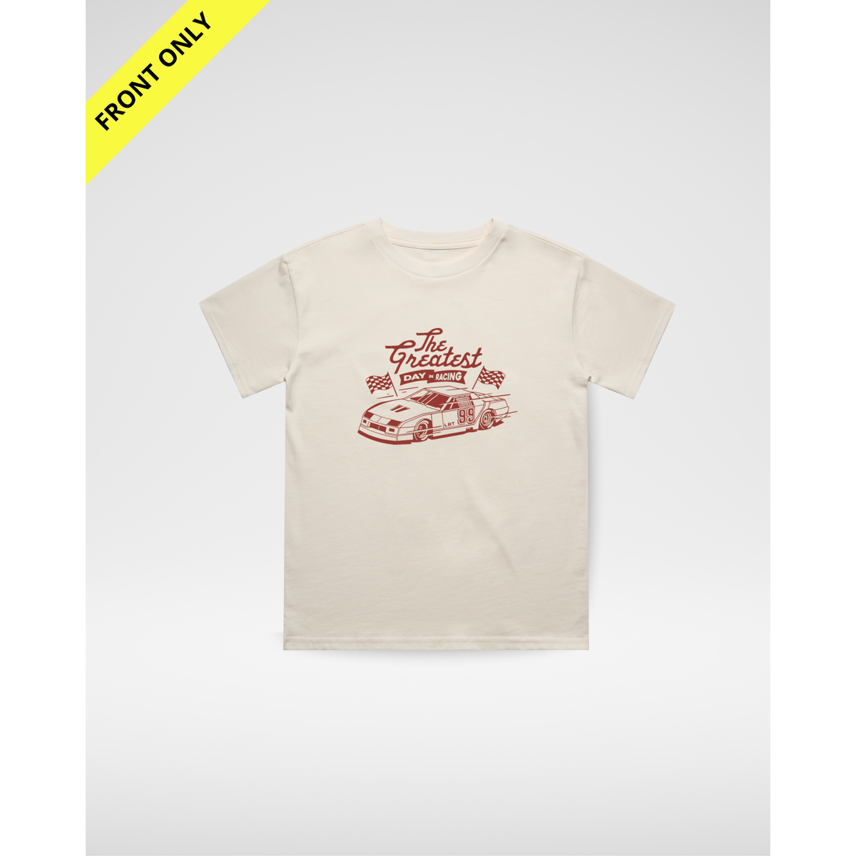 GREATEST DAY IN RACING TEE - CREAM (FRONT ONLY)