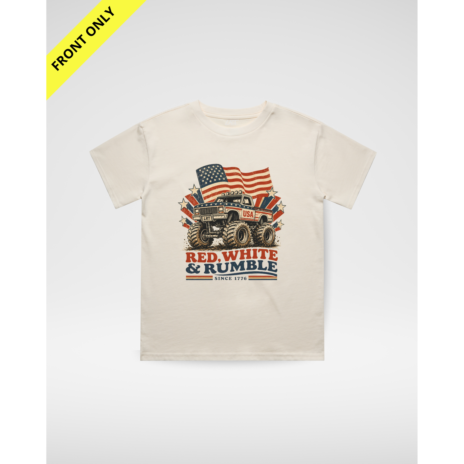 [PREORDER] RED WHITE AND RUMBLE TEE - VINTAGE CREAM