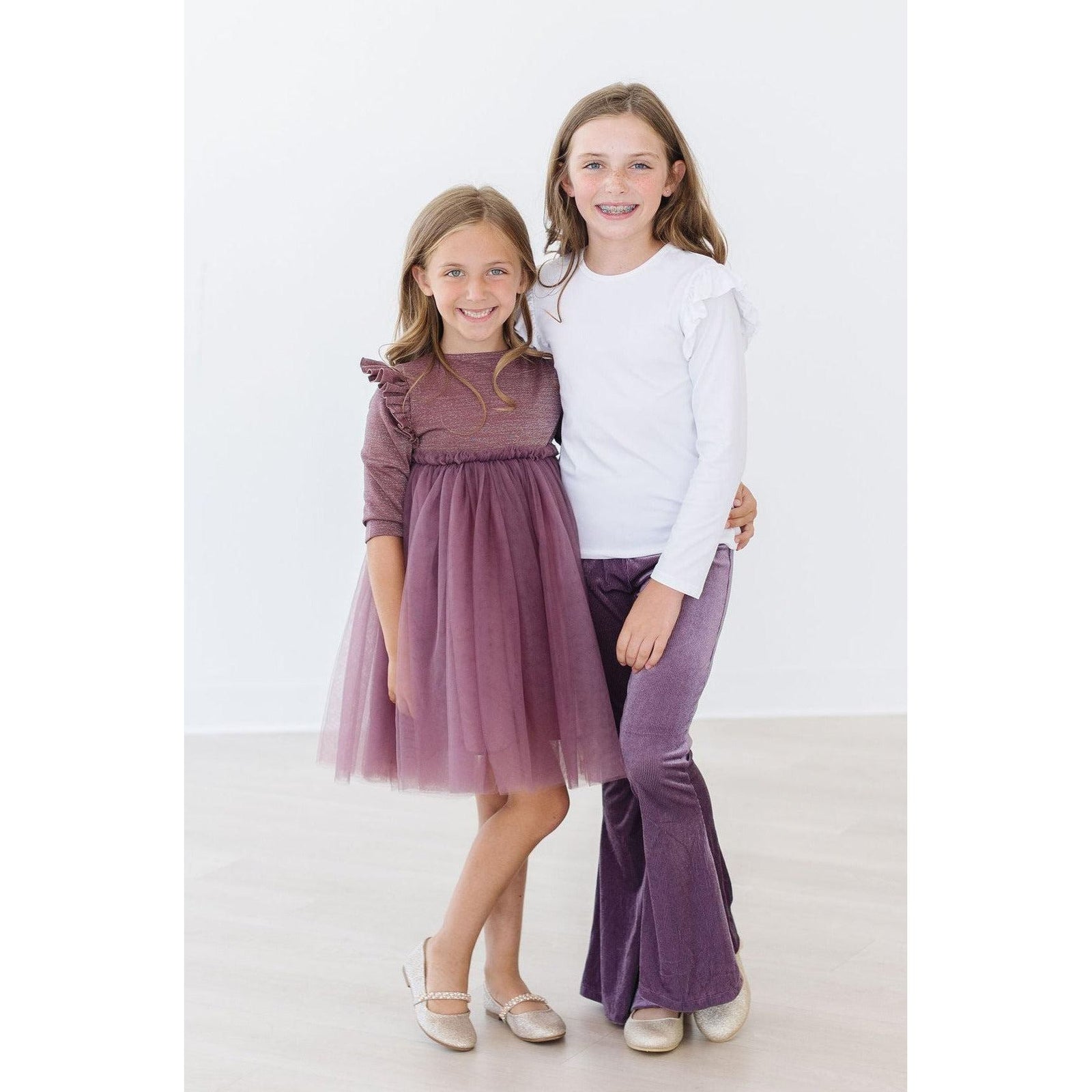 Amethyst Ribbed Velvet Bells