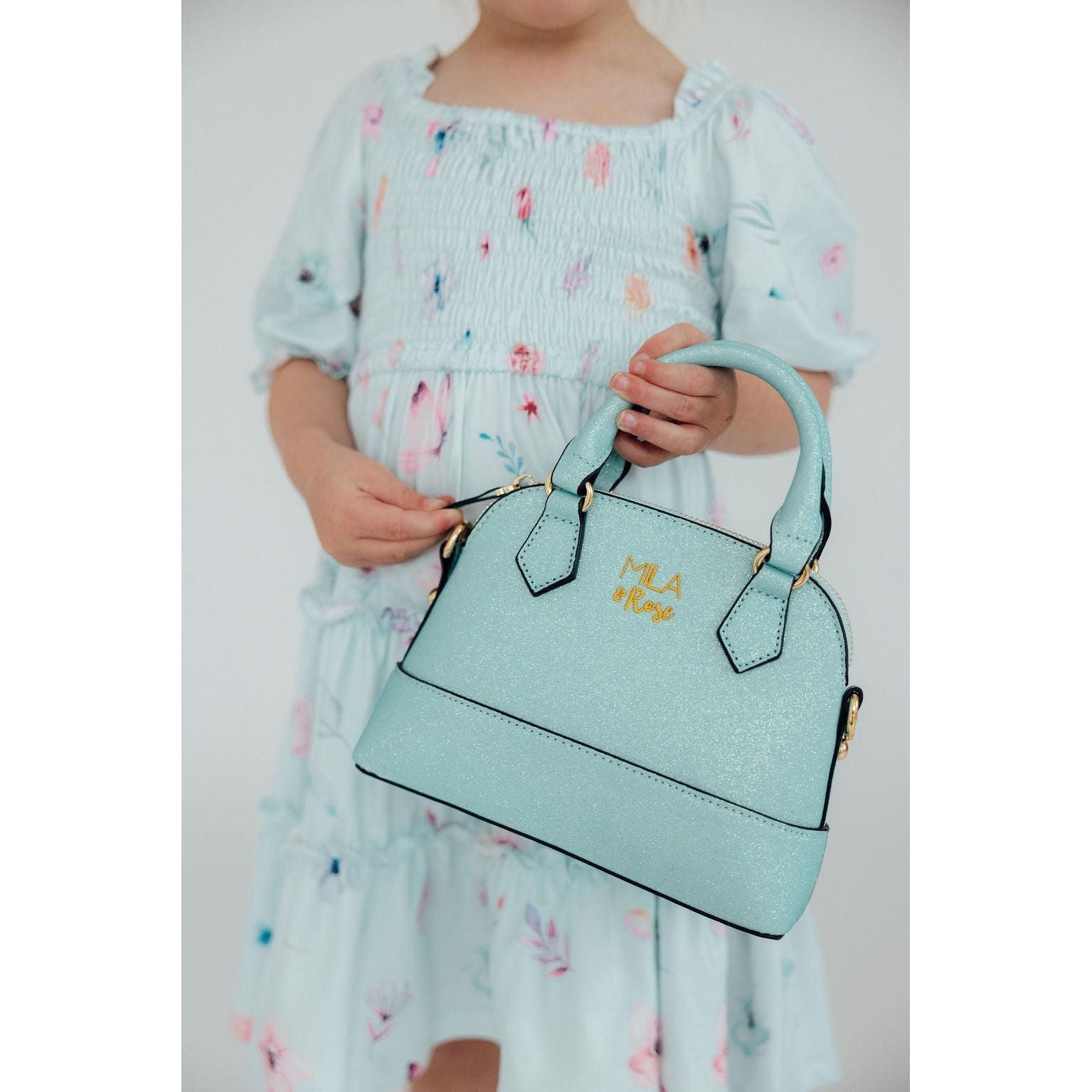 Aqua Glitter Girl's Crossbody Purse