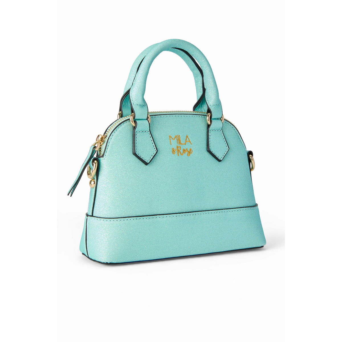 Aqua Glitter Girl's Crossbody Purse