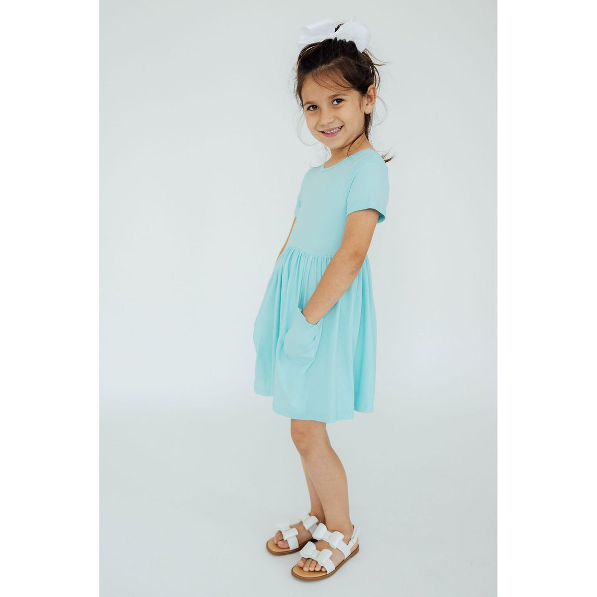 Aqua S/S Pocket Twirl Dress