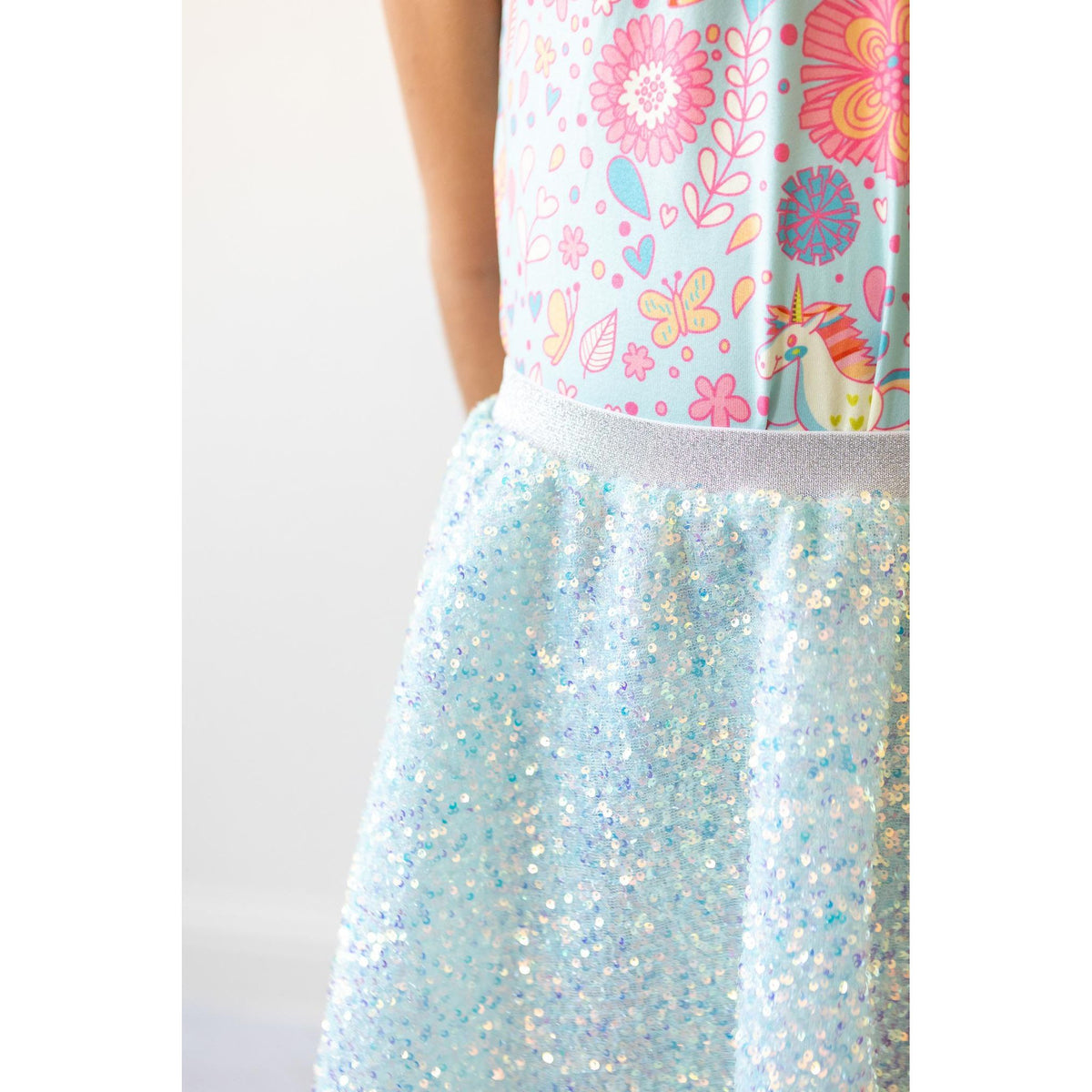 Aqua Sequin Twirl Skort