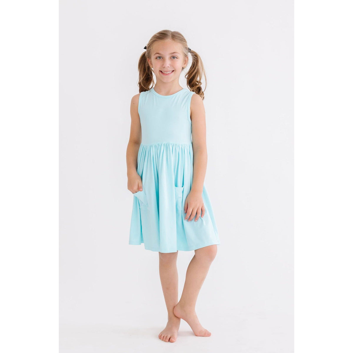 Aqua Tank Pocket Twirl Dress