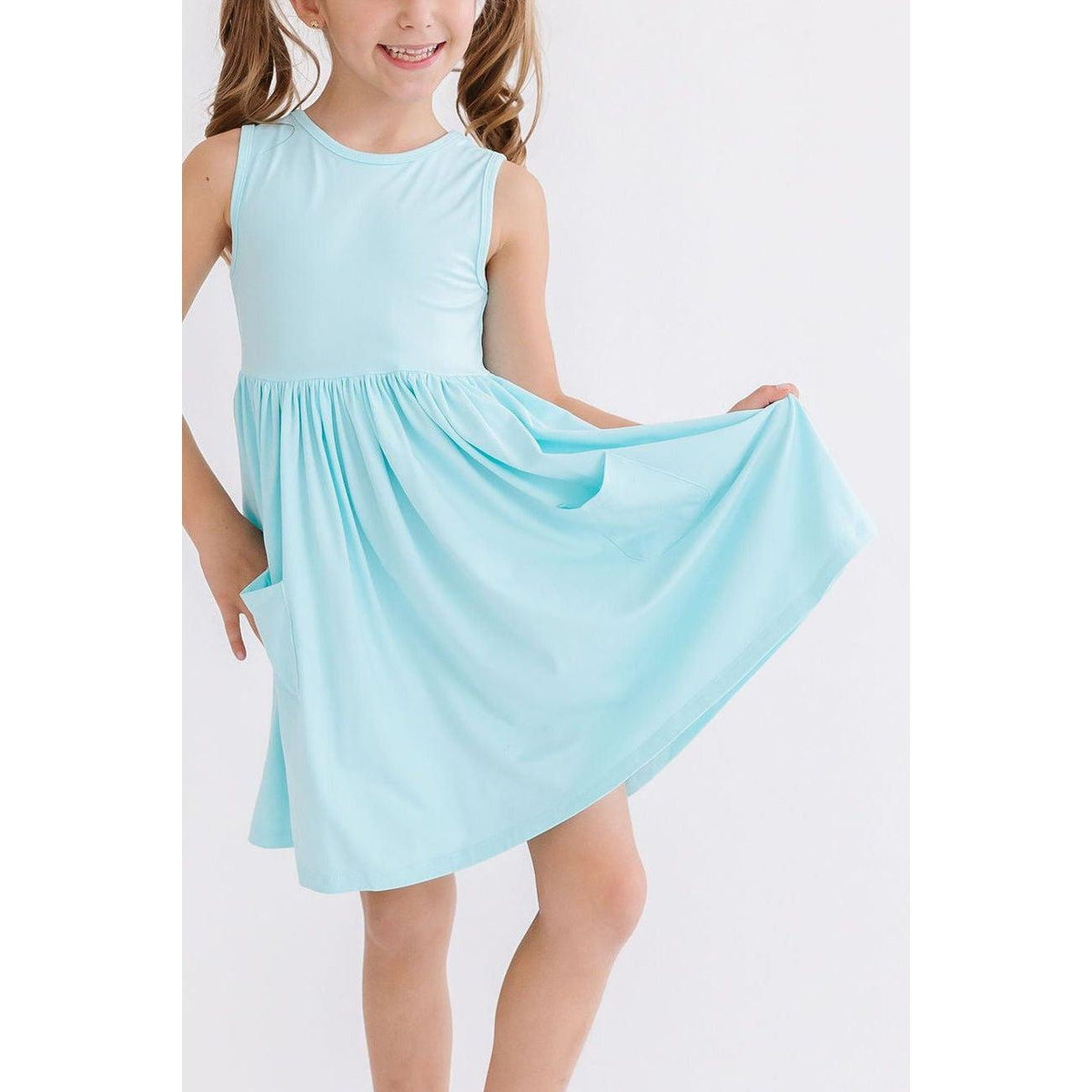 Aqua Tank Pocket Twirl Dress