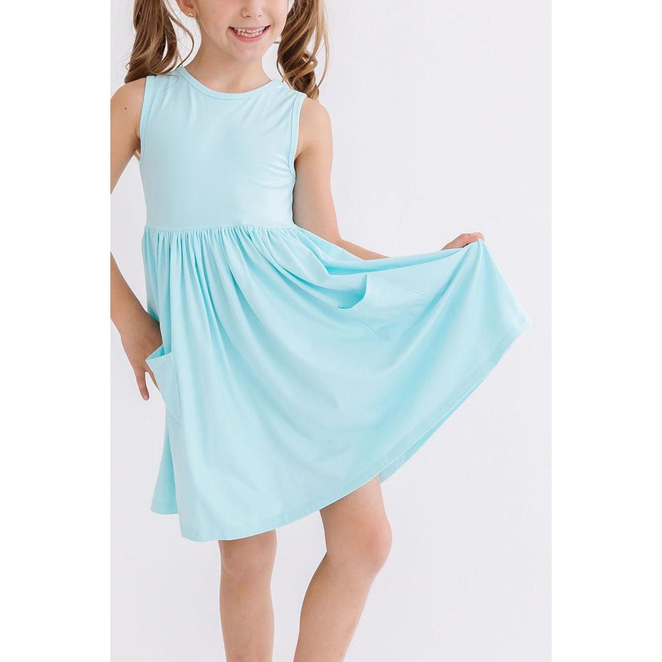 Aqua Tank Pocket Twirl Dress