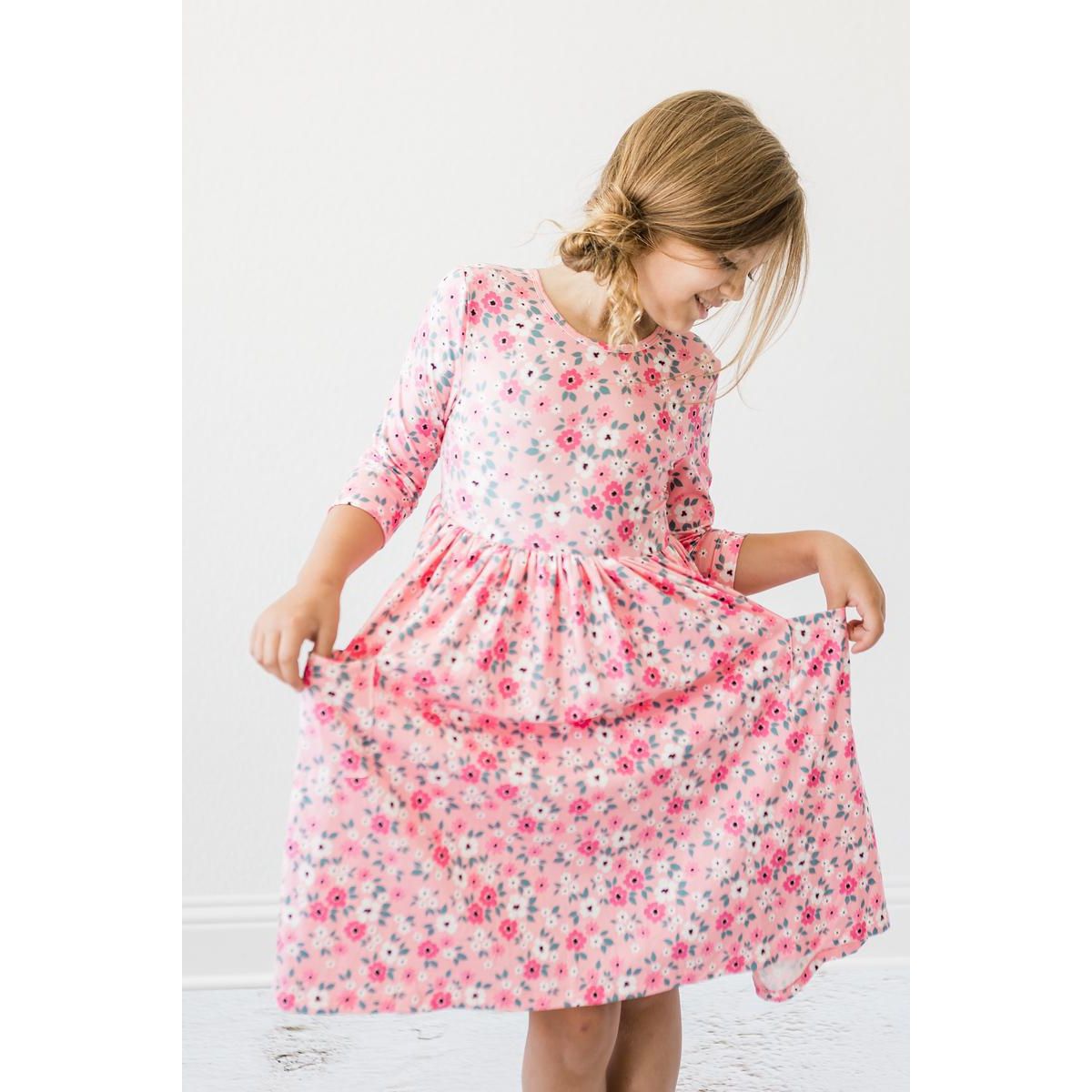 Azalea 3/4 Sleeve Pocket Twirl Dress