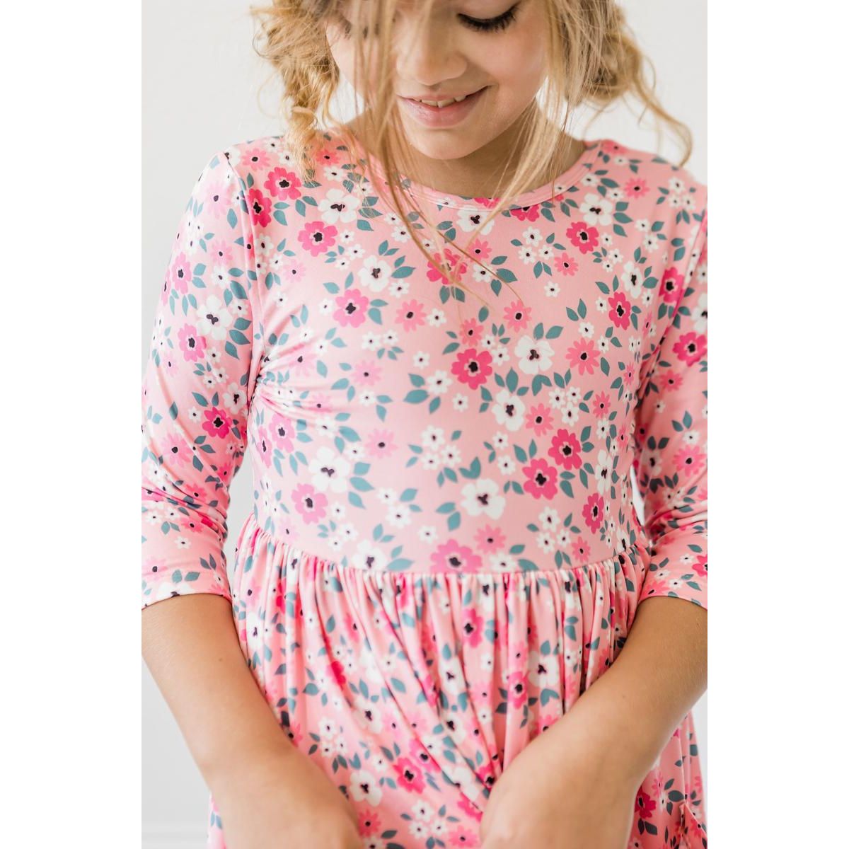 Azalea 3/4 Sleeve Pocket Twirl Dress
