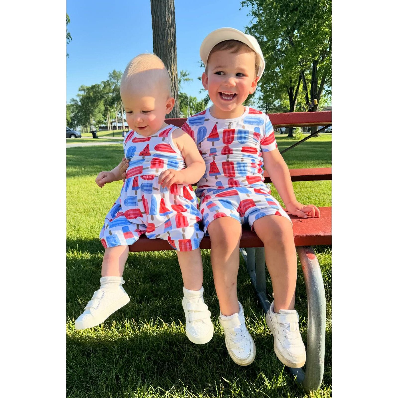 Stretchy Sleeveless Twirl Dress - Popsicles