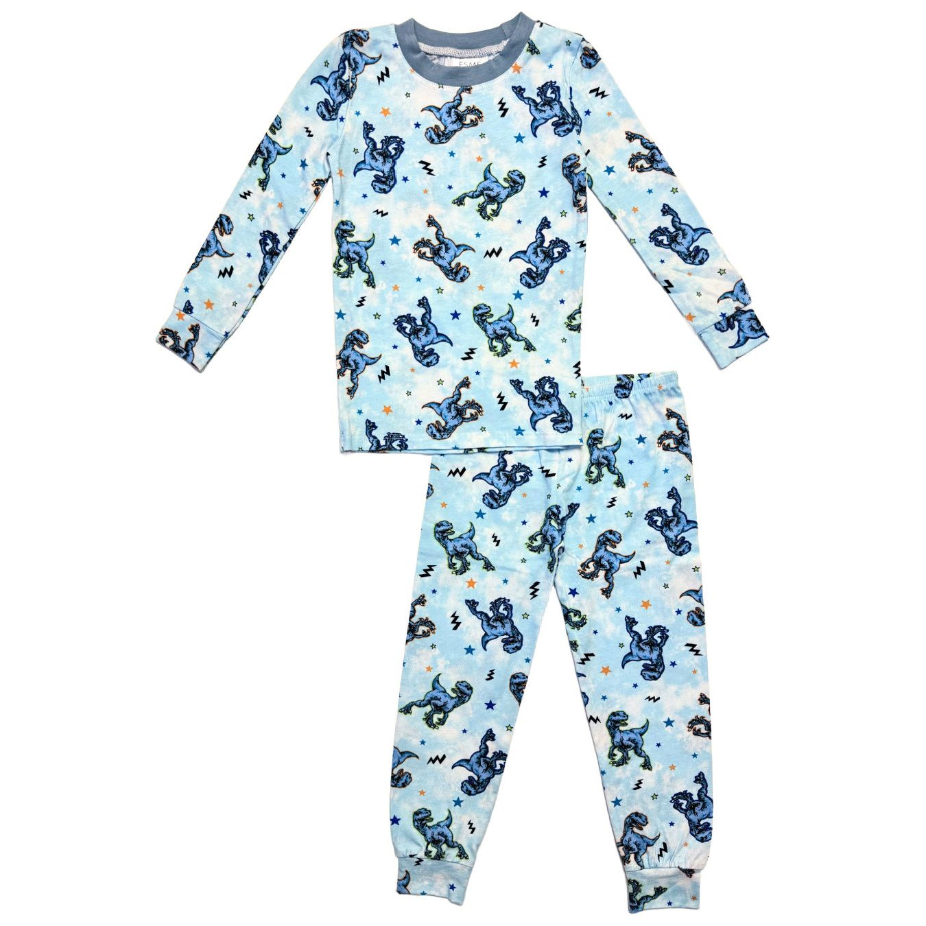 long sleeve pajama set | dino star