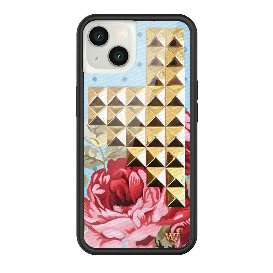 Blue Floral Stud iPhone Case