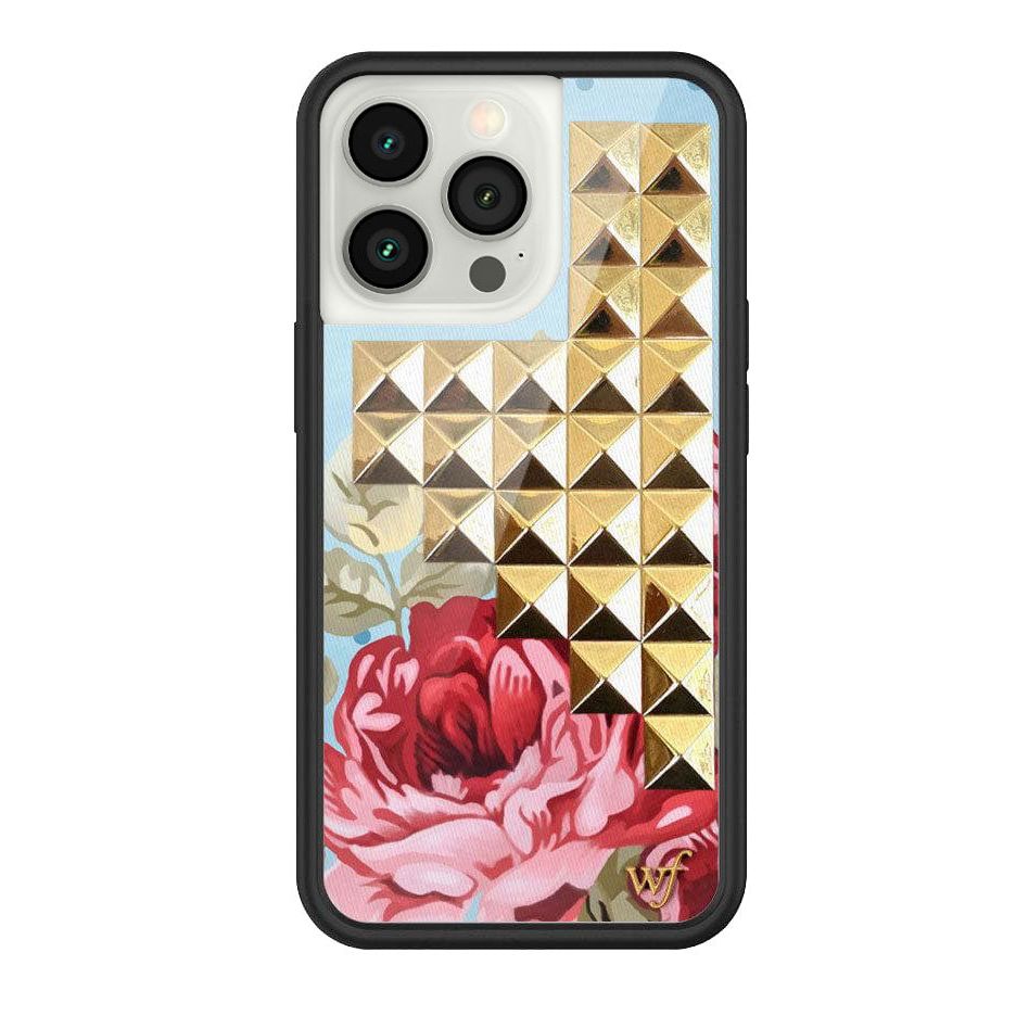 Blue Floral Stud iPhone Case